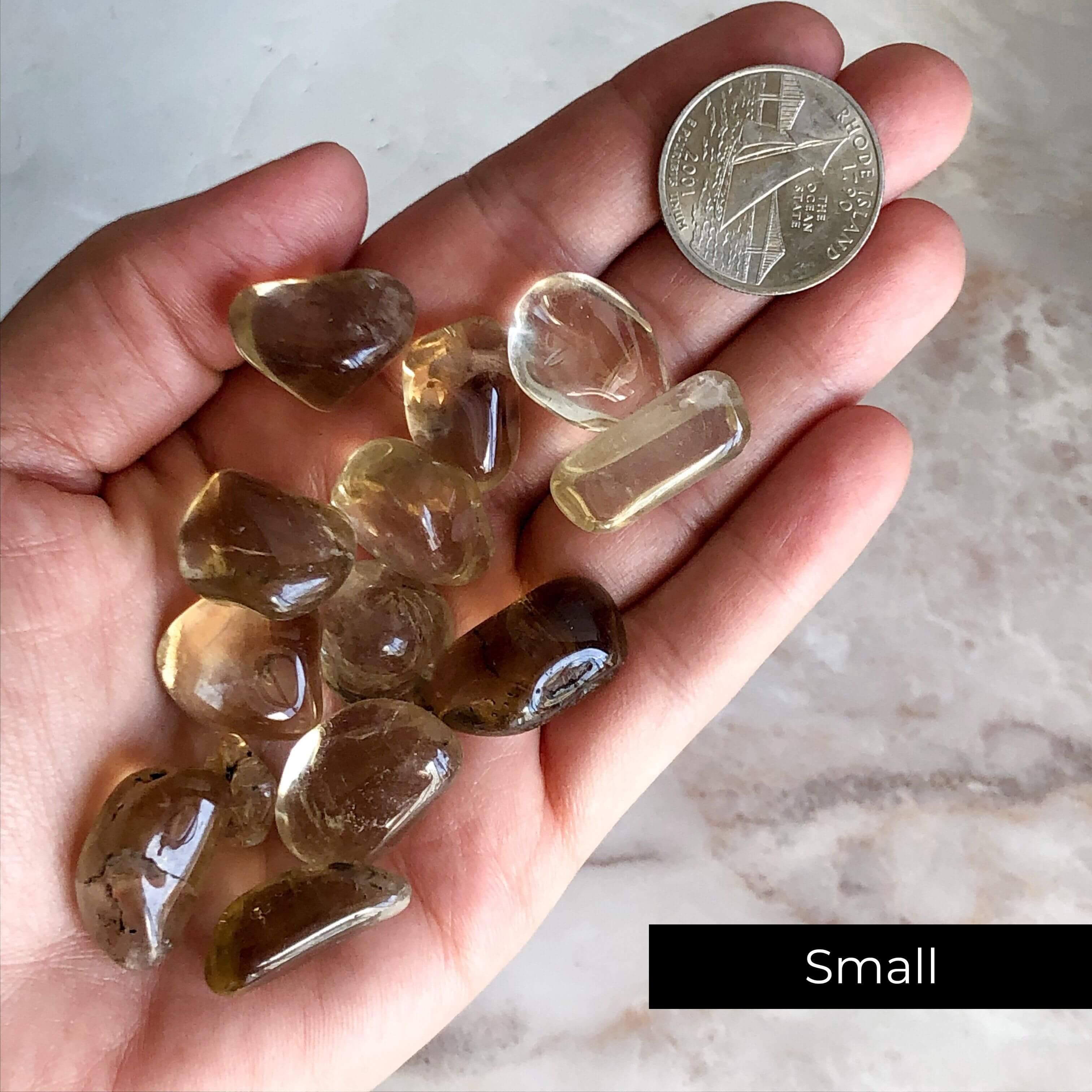 Natural Madagascan Citrine Tumbles - Mooncat Crystals