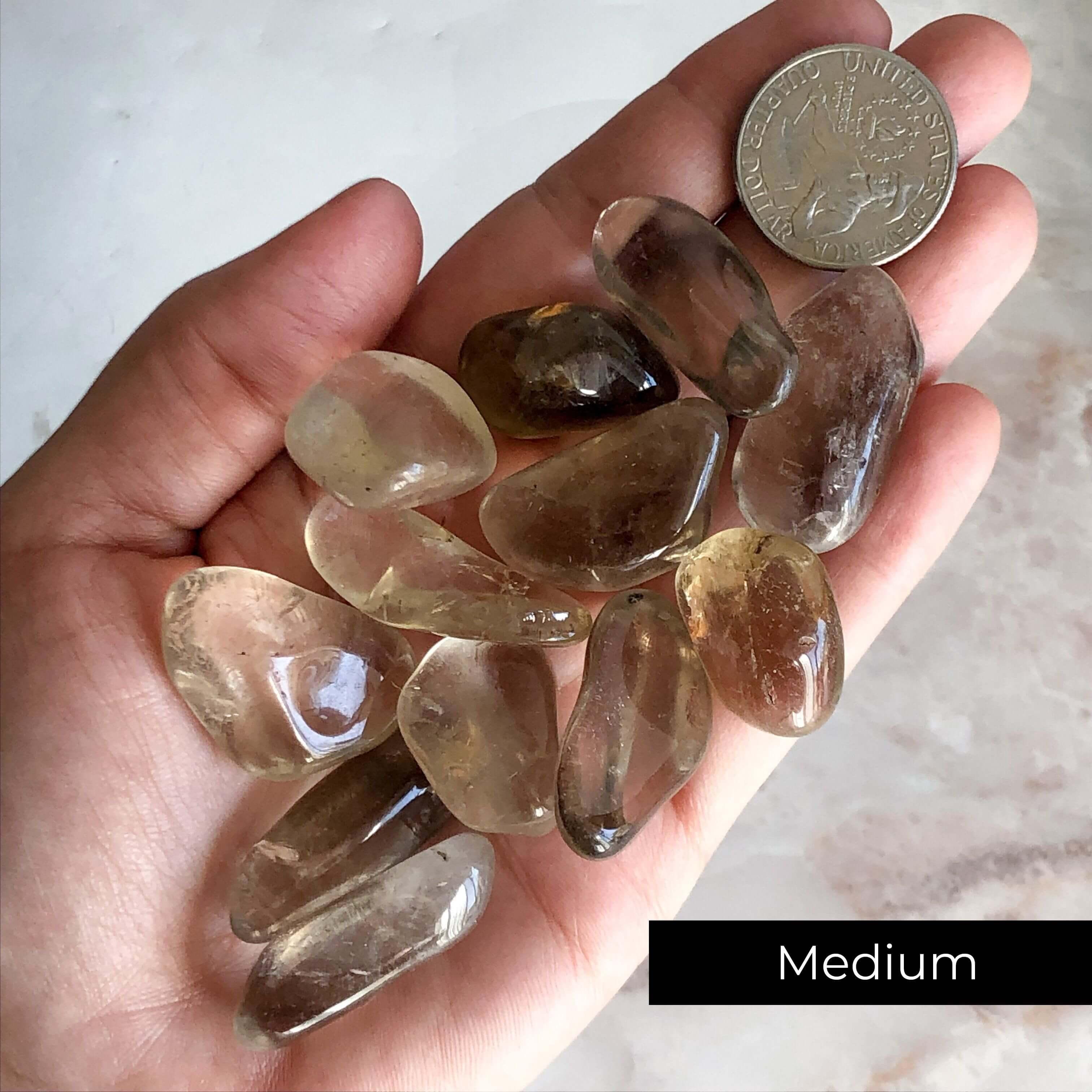 Natural Madagascan Citrine Tumbles - Mooncat Crystals