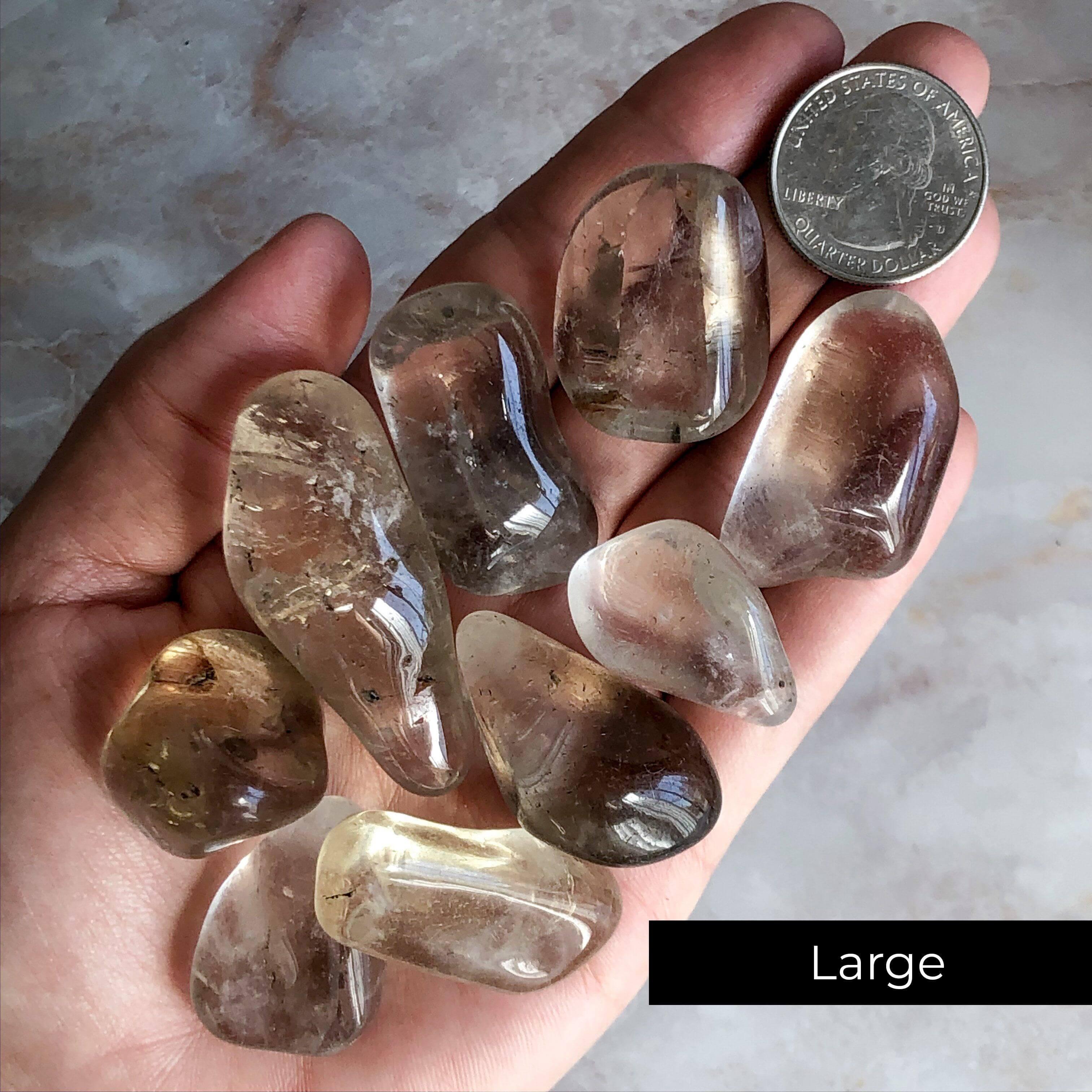Natural Madagascan Citrine Tumbles - Mooncat Crystals