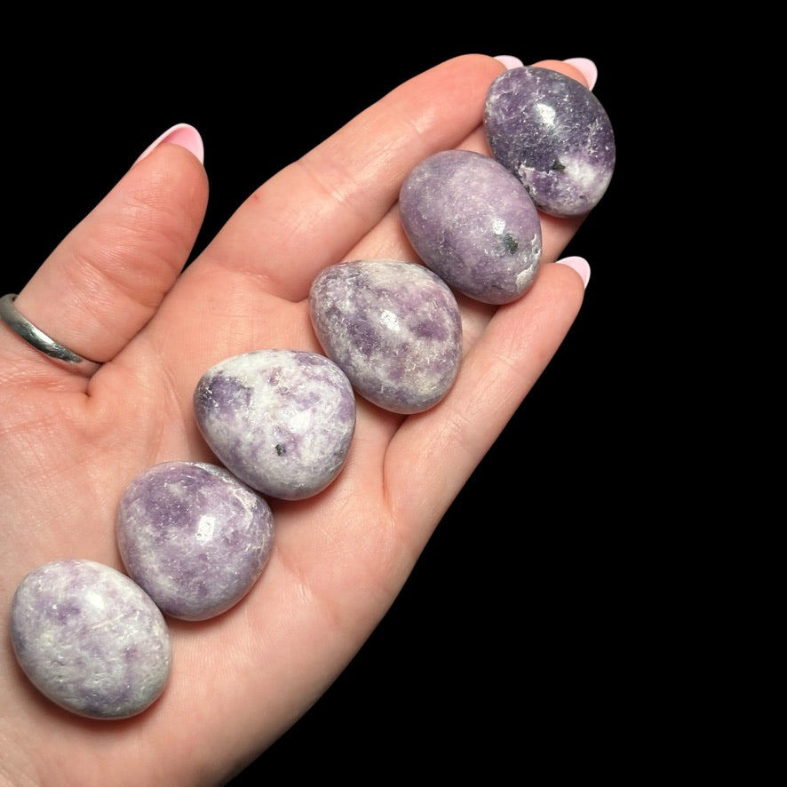 Lavender Lepidolite Tumbles | Set of 2