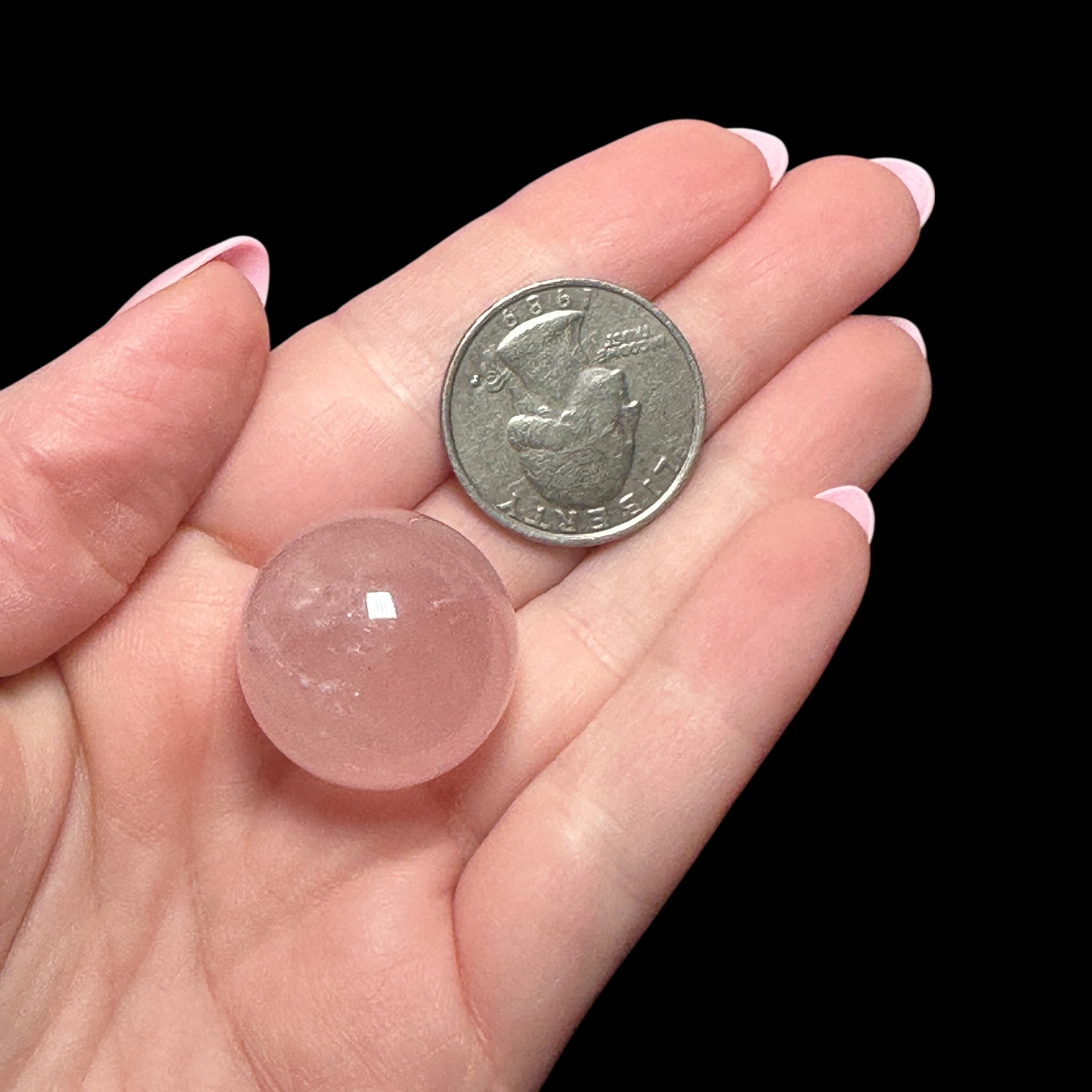 Mini Star Rose Quartz Sphere | Stock A