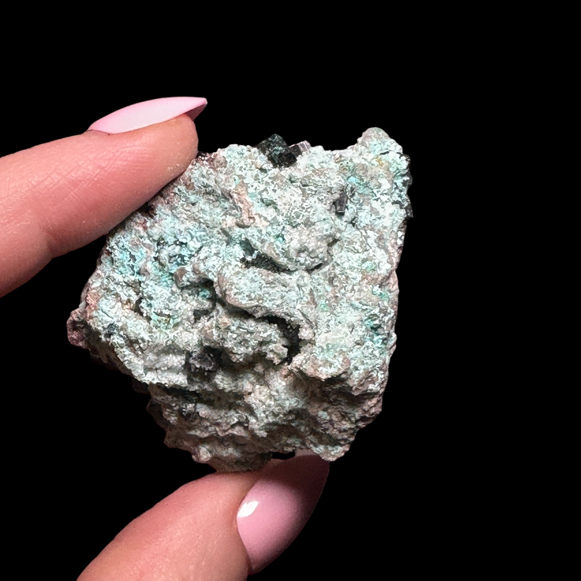 Chrysocolla with Malachite Crystals