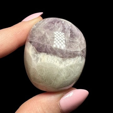 Amethyst & Smoky Quartz Palm Stone | Stock B