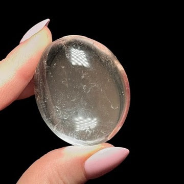 Water-Clear Quartz Palm Stone | Stock B