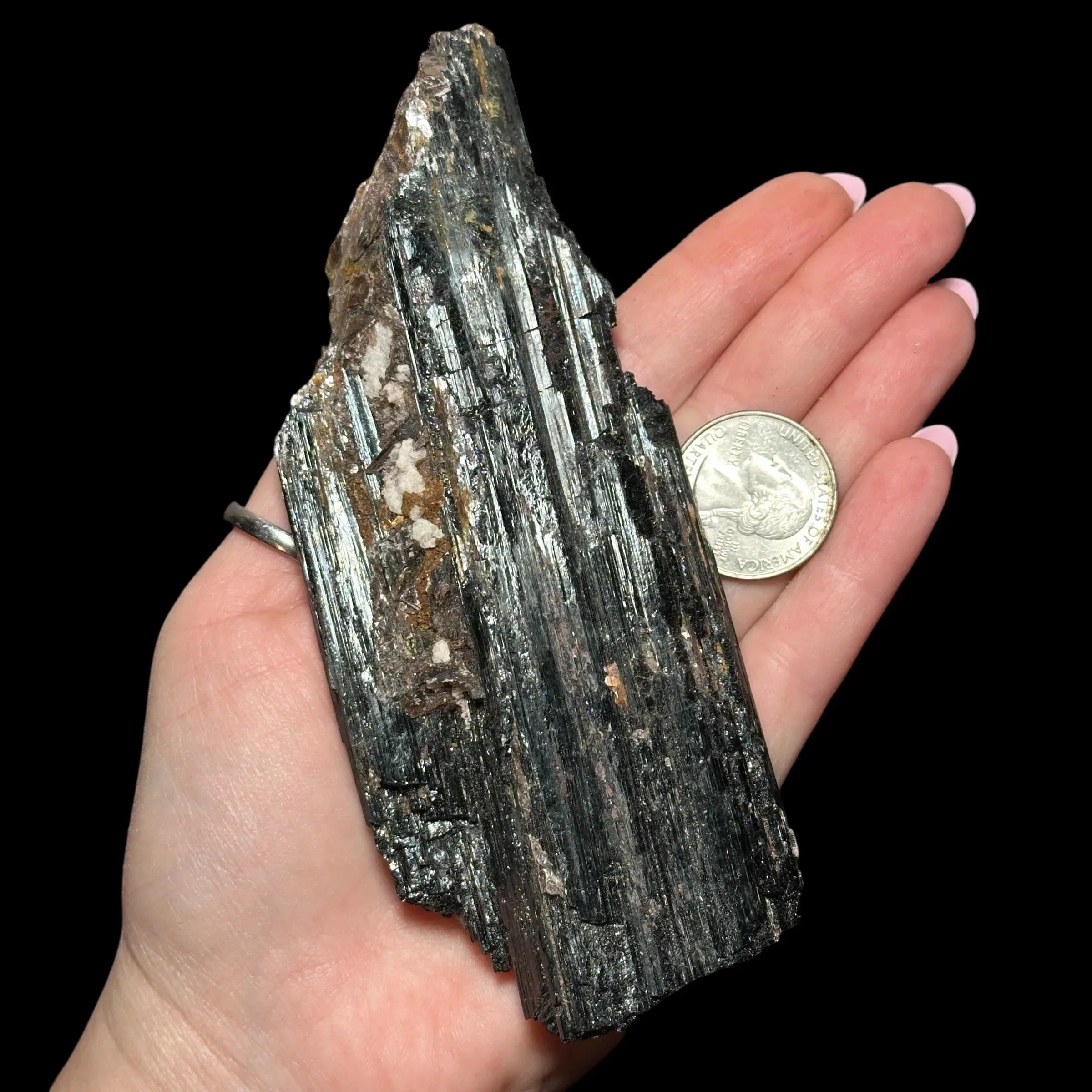 Black Tourmaline with Mica - Mooncat Crystals