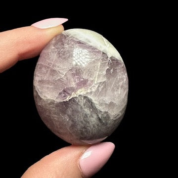 Amethyst & Smoky Quartz Palm Stone | Stock A