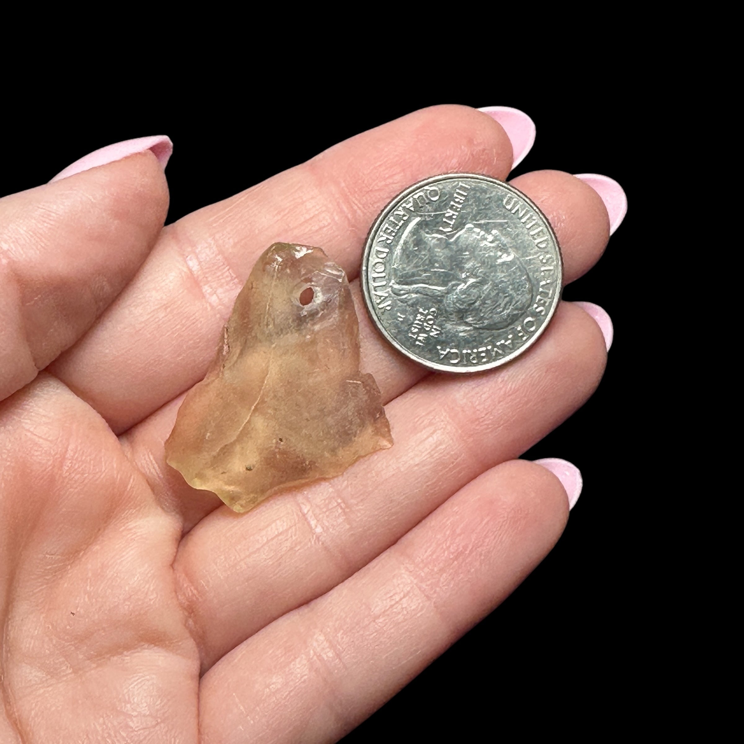 Libyan Desert Glass - Drilled