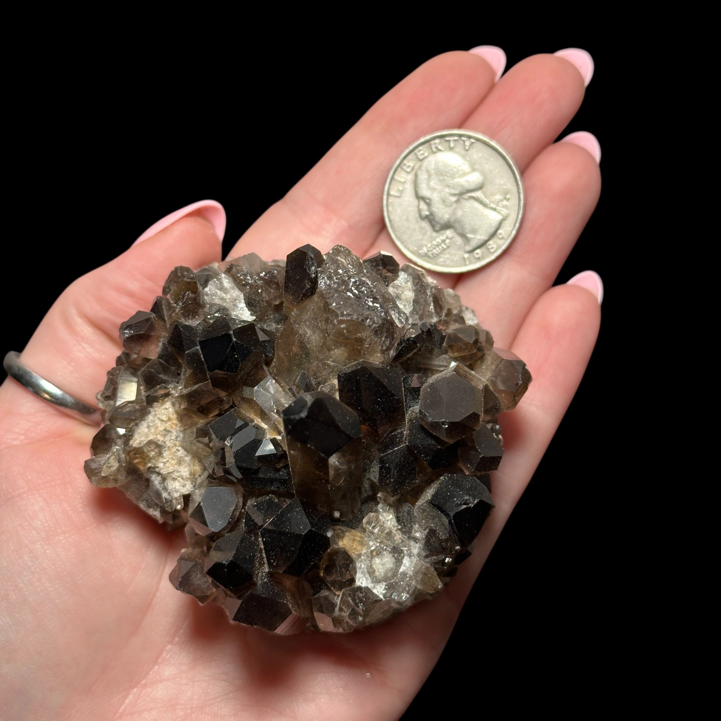 Dark Smoky Quartz Cluster