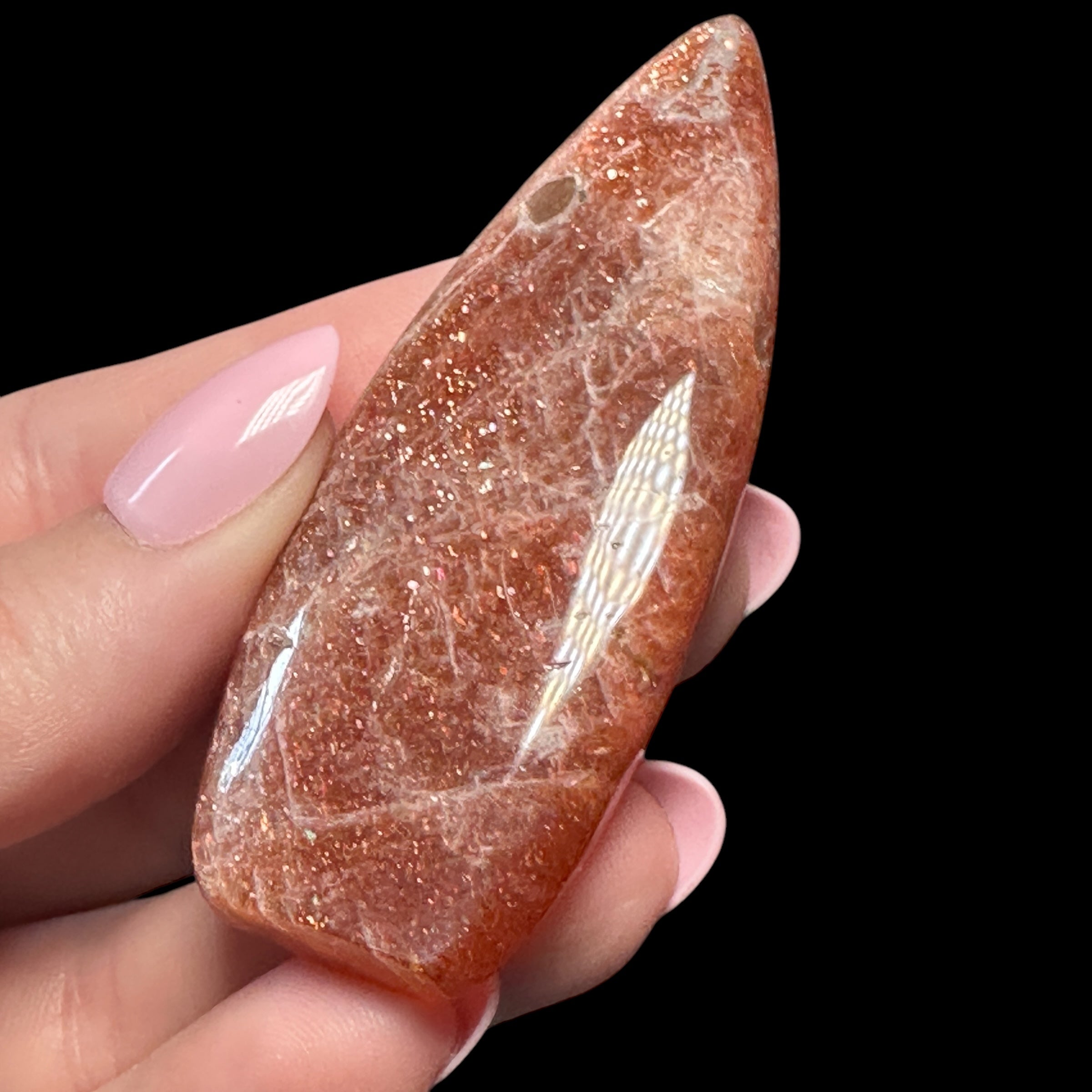 Sunstone with Moonstone Flame for Balance, Vitality, & Emotional Harmony