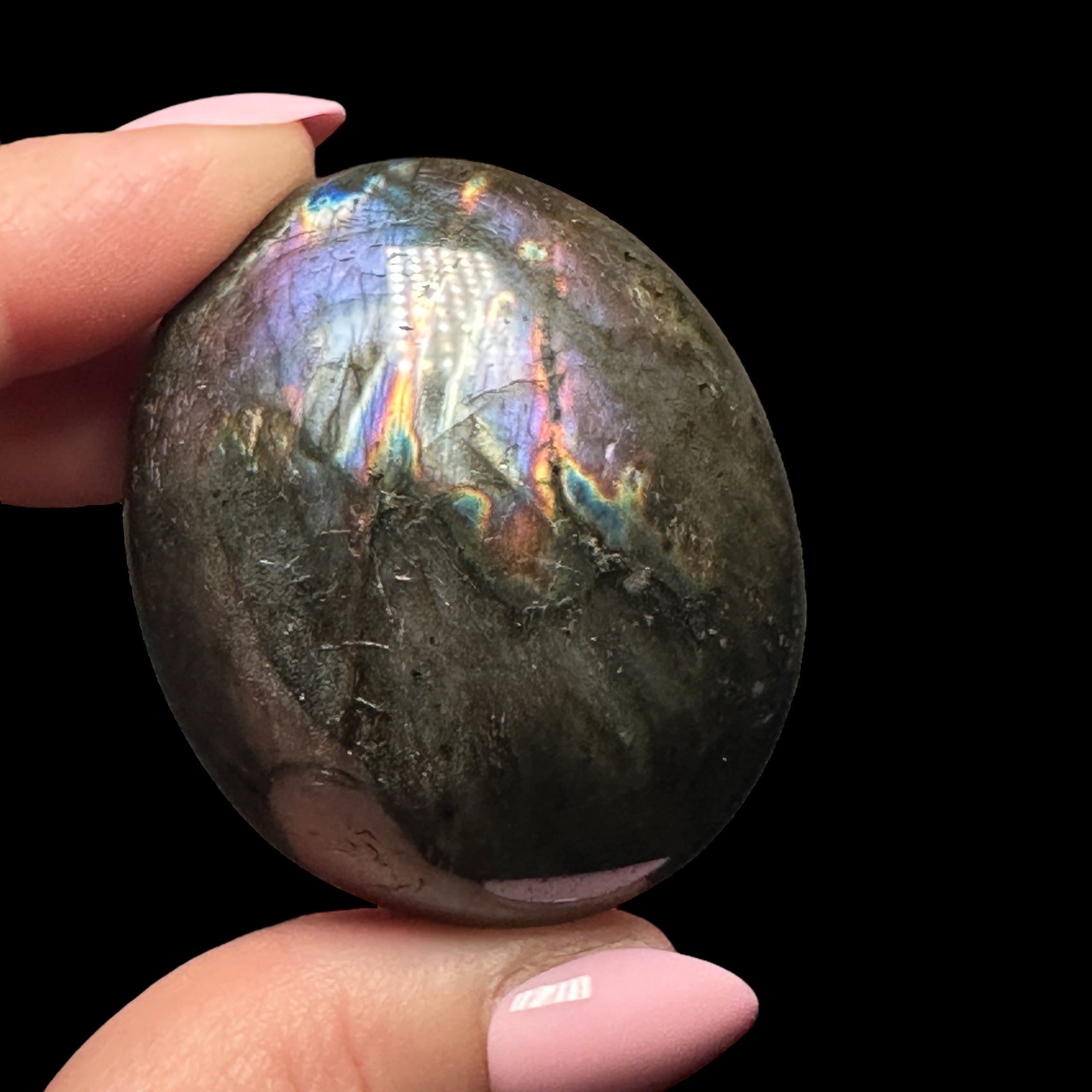 Labradorite Palm Stone for Intuition, Protection, & Transformation | Stock A