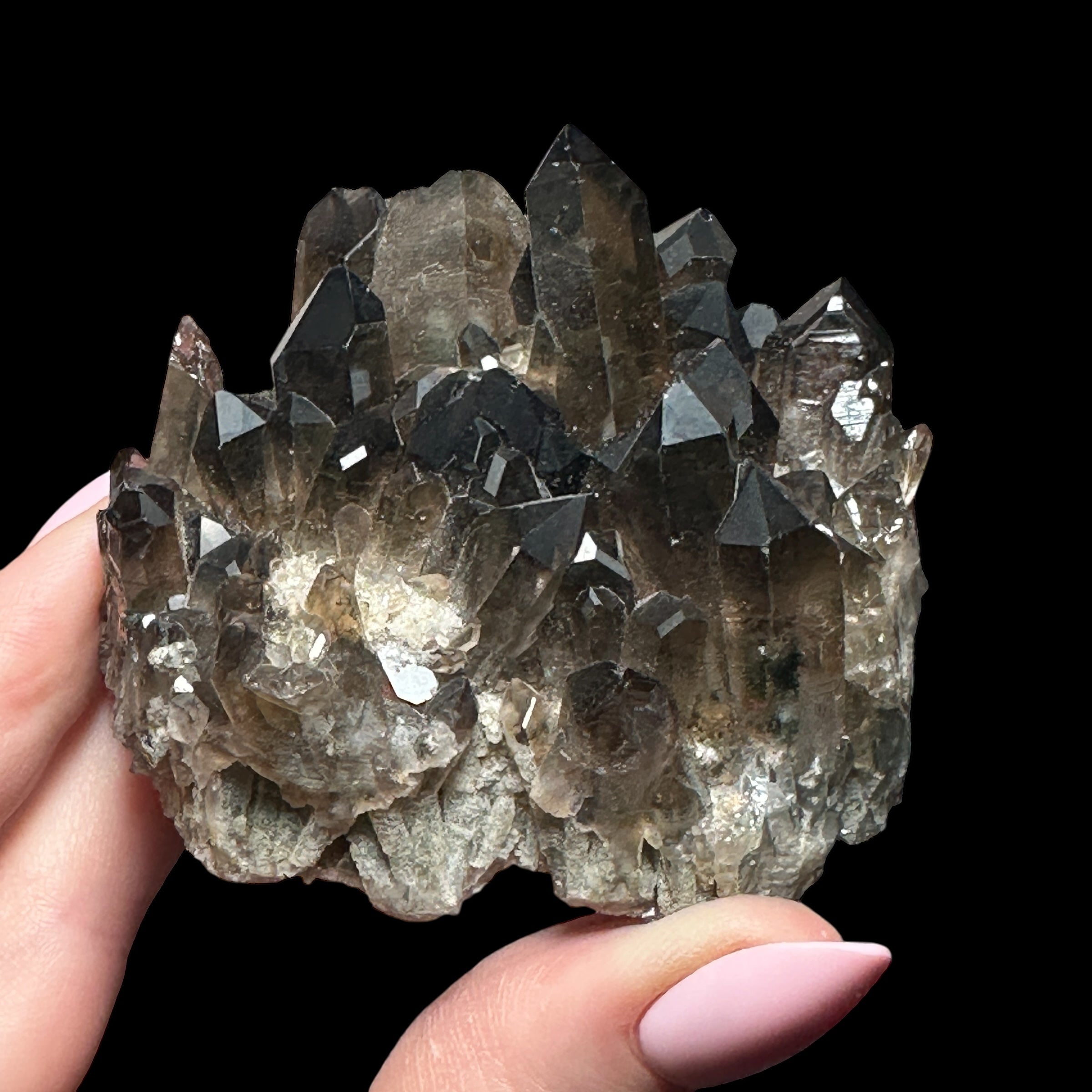 Dark Smoky Quartz Cluster