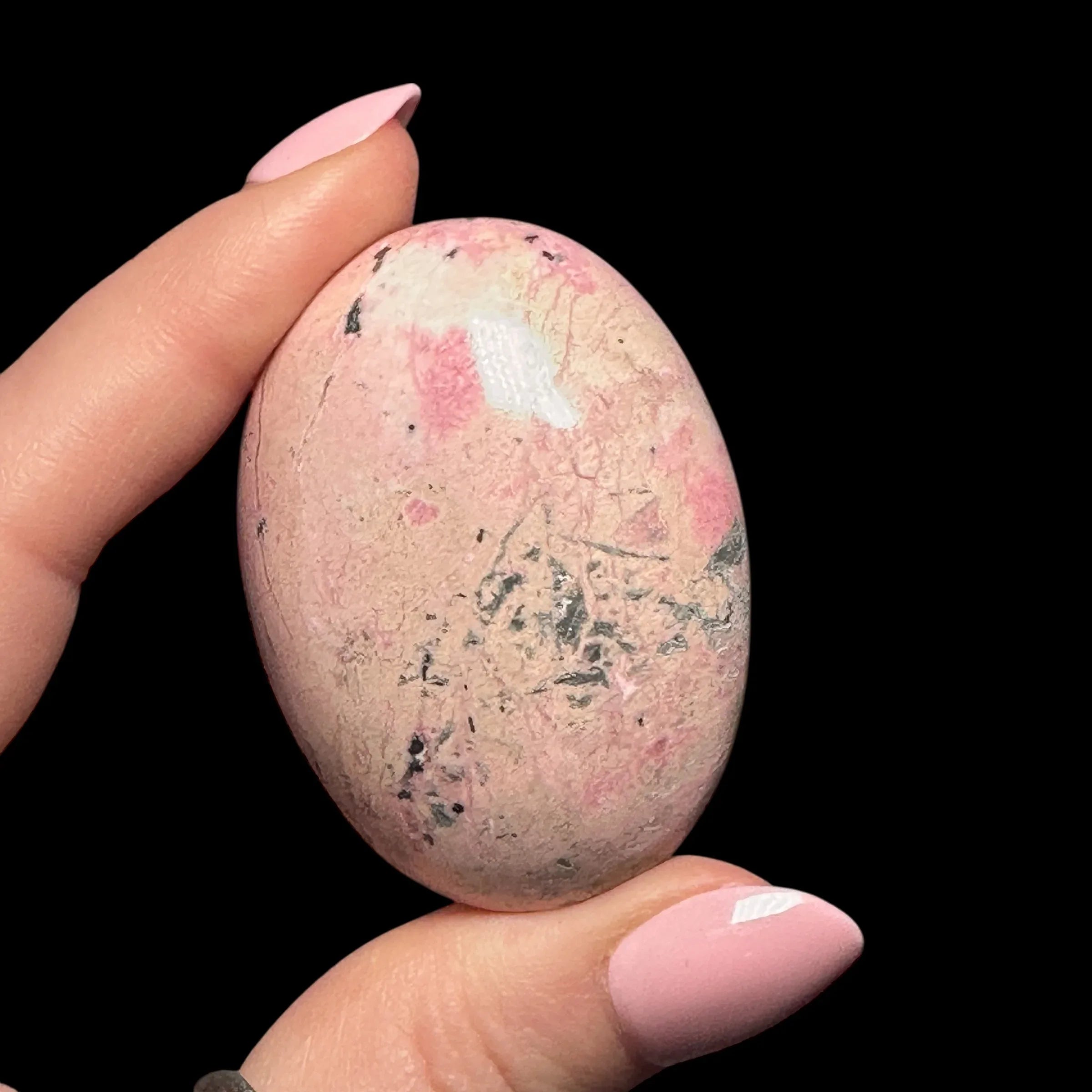 Rhodonite Palm Stone - Mooncat Crystals