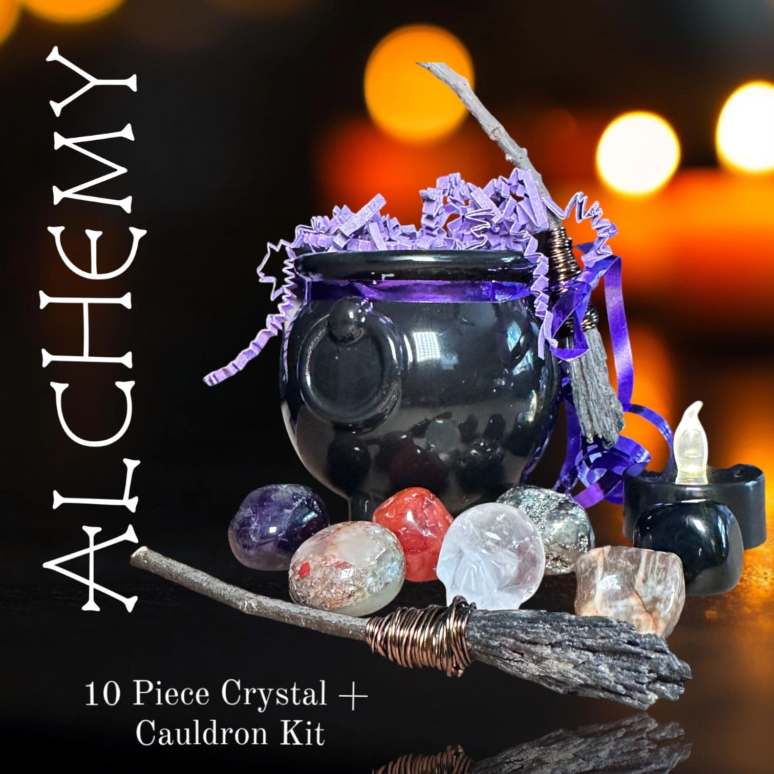 Crystal Cauldron 10 Piece Crystal Set for Magic and Manifestation