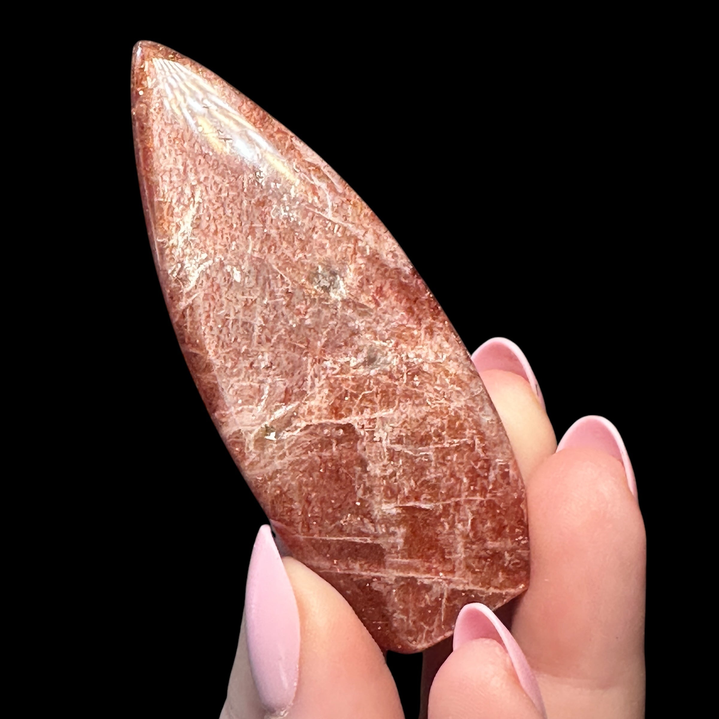 Sunstone with Moonstone Flame for Balance, Vitality, & Emotional Harmony