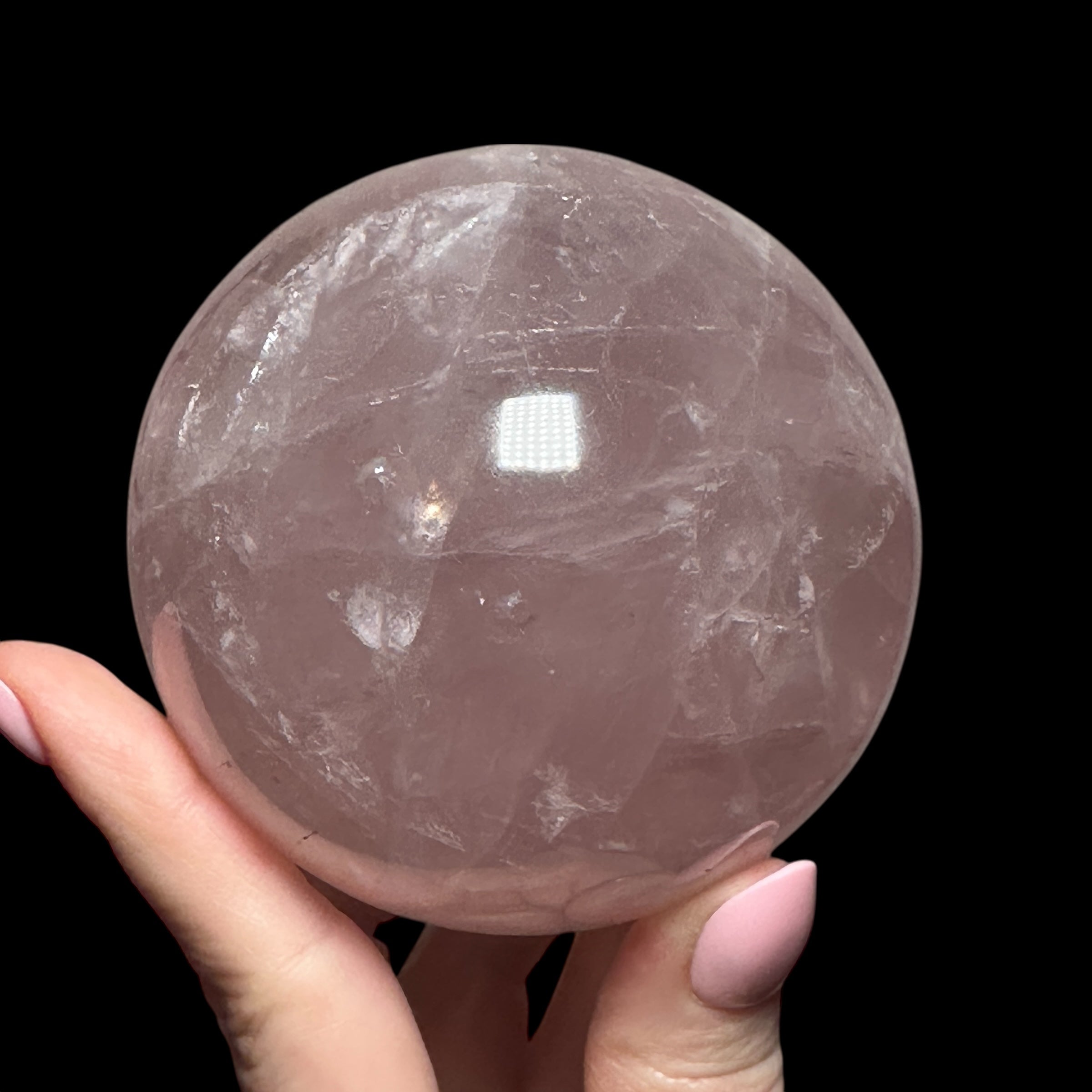 Star Rose Quartz Sphere | Stock B