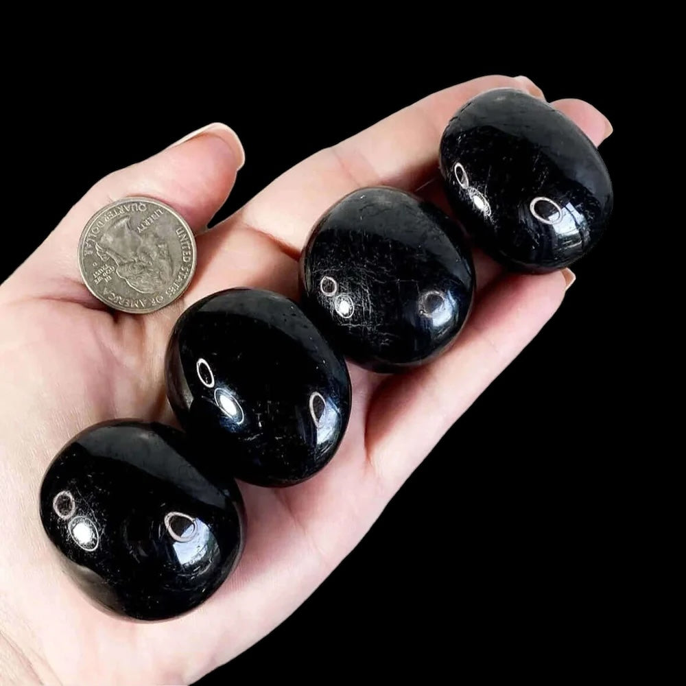 GROUNDING + PROTECTING:: Black Tourmaline Palm Stone