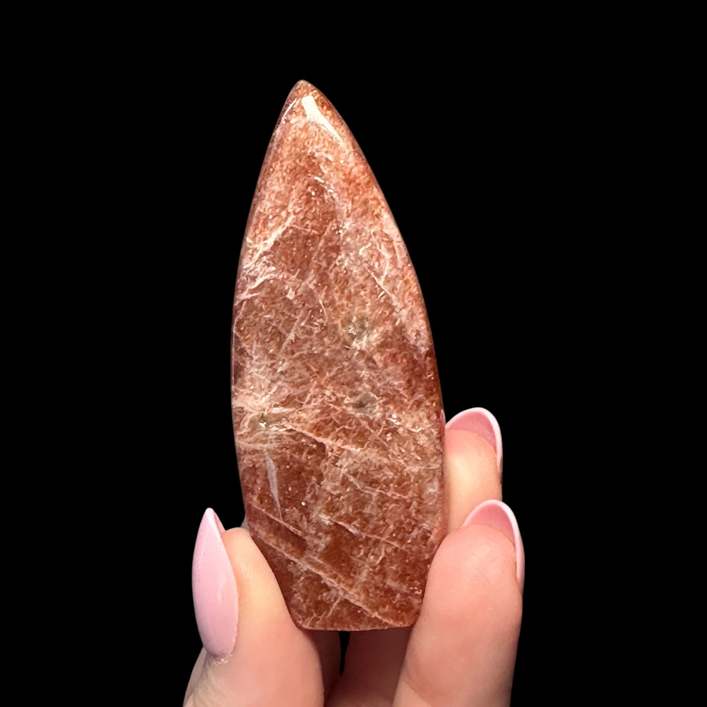 Sunstone with Moonstone Flame for Balance, Vitality, & Emotional Harmony