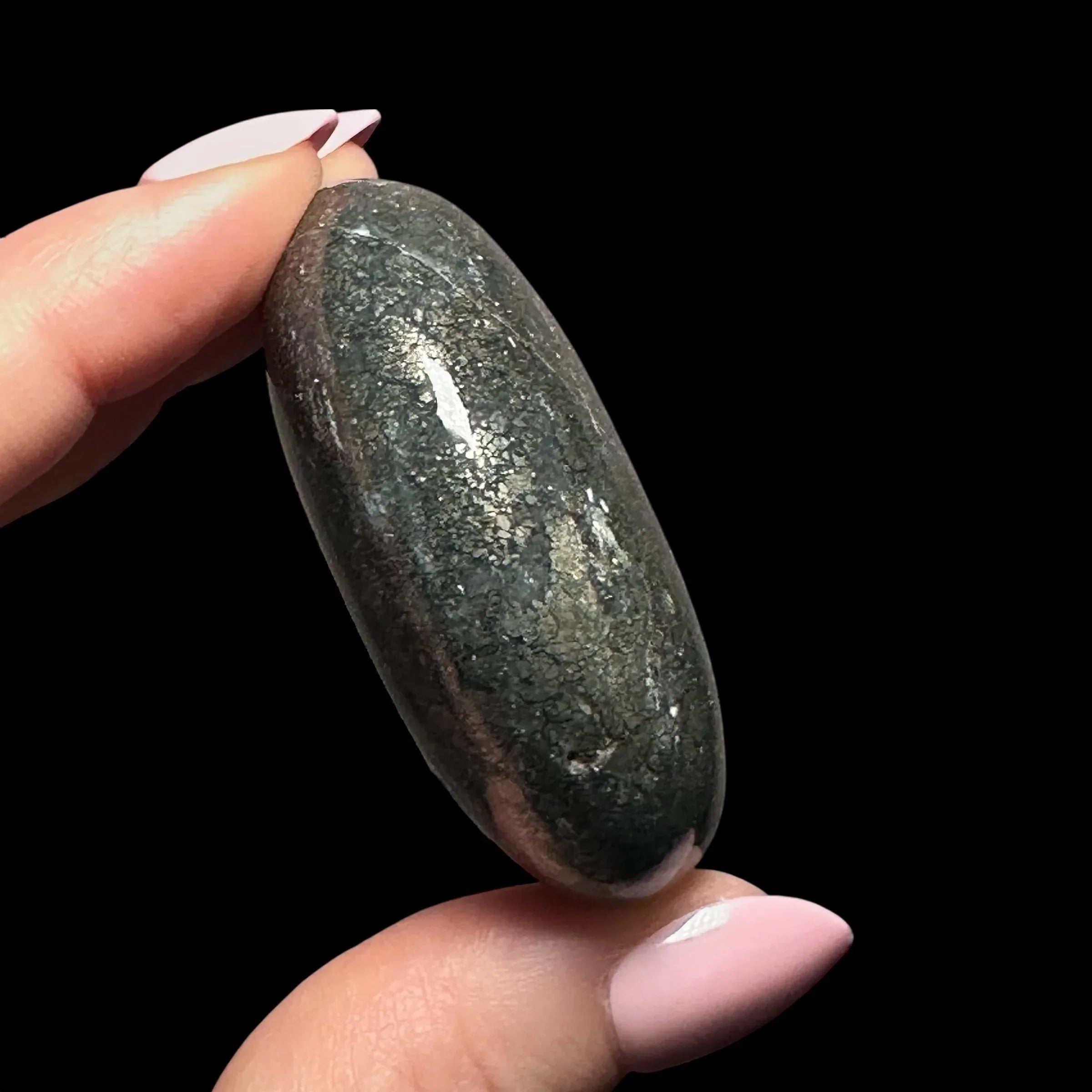 Pyrite Flower Agate Palm Stone | Stock H - Mooncat Crystals