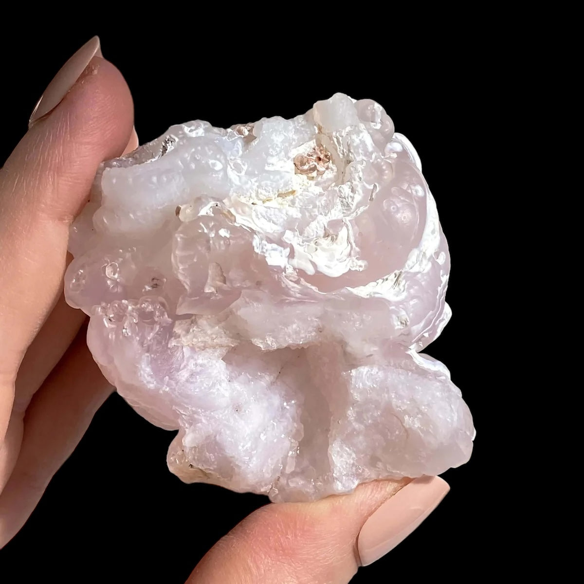 COMPASSION + RESILIENCE-BUILDING:: Pink Chalcedony Rose with Druzy Pocket | Stock D