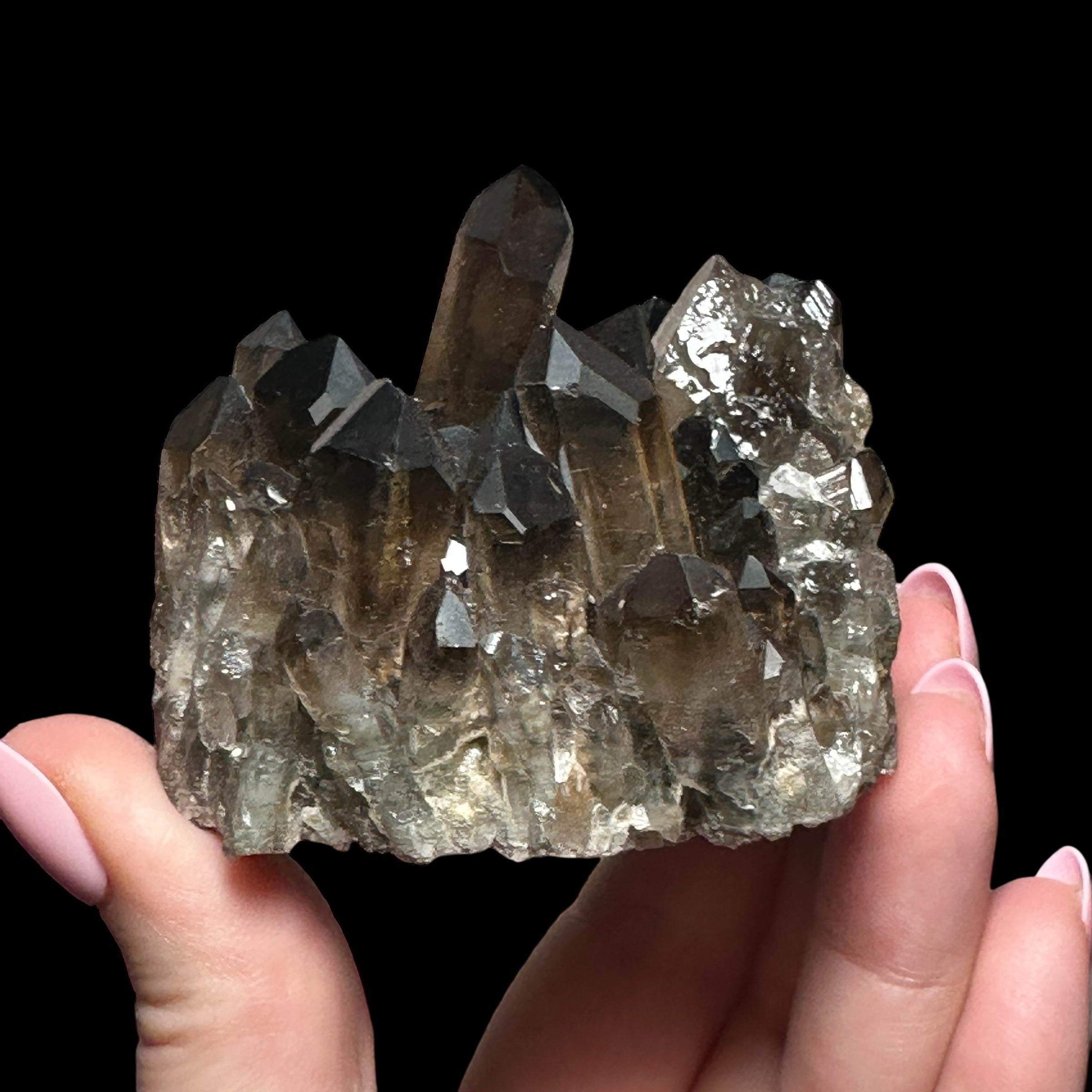 Dark Smoky Quartz Cluster