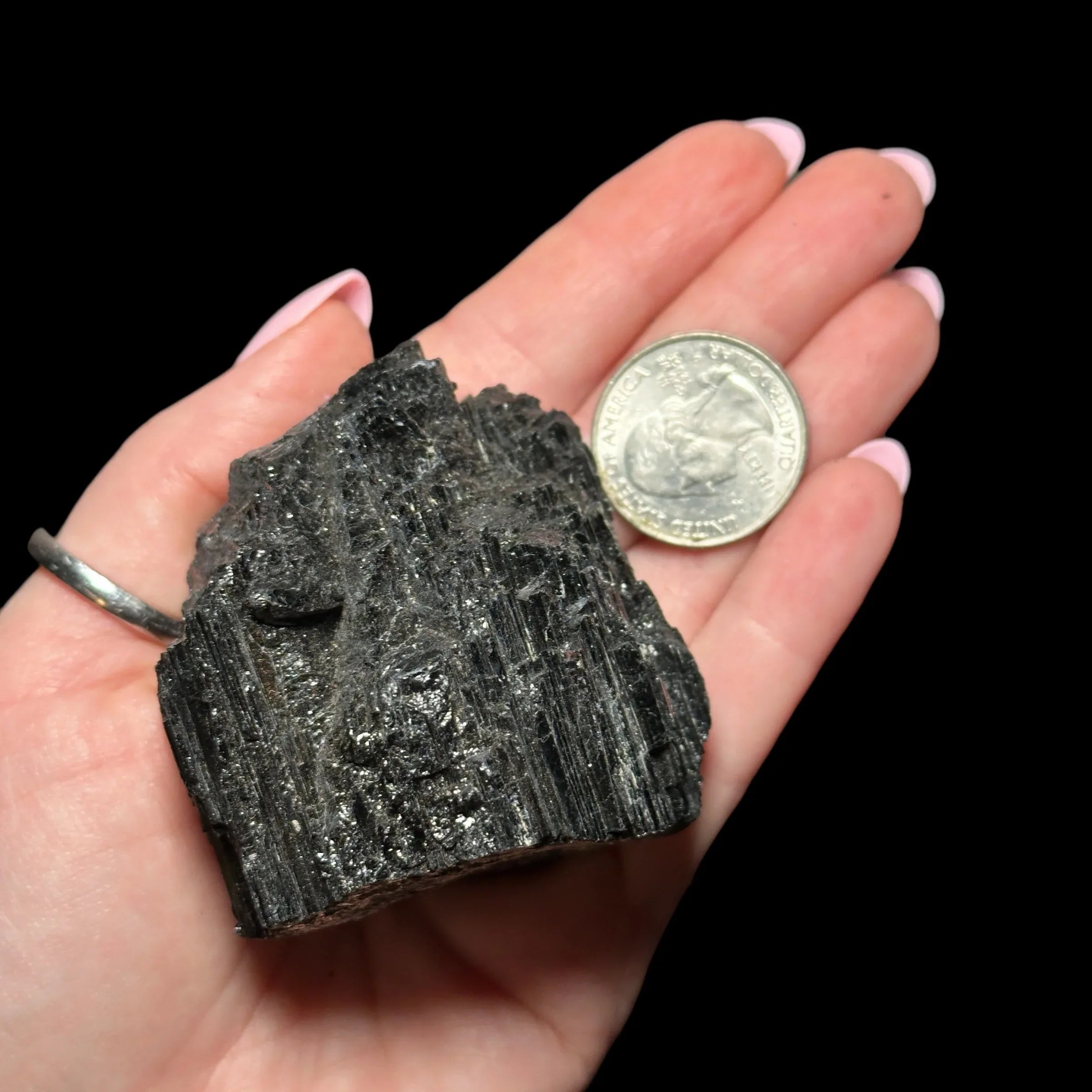 Black Tourmaline with Mica - Mooncat Crystals