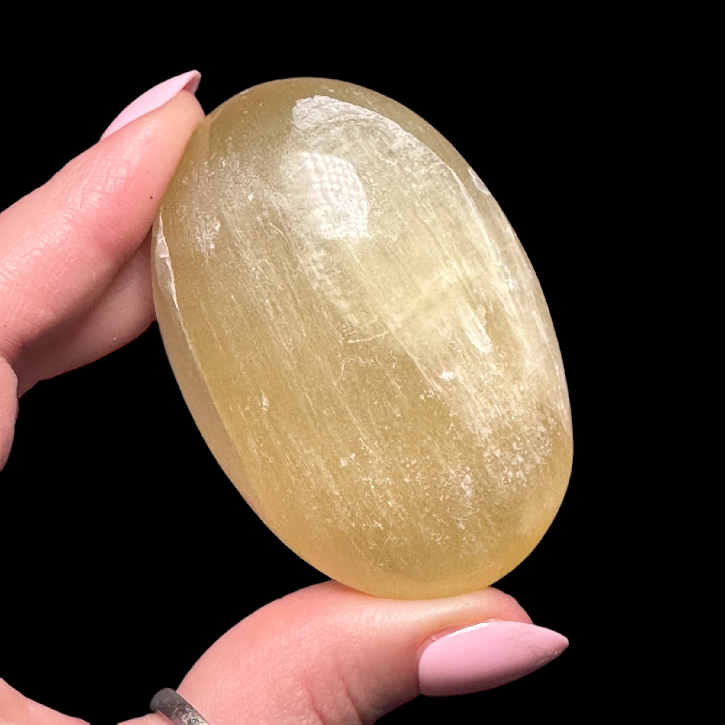 Lemon Calcite Palm Stone