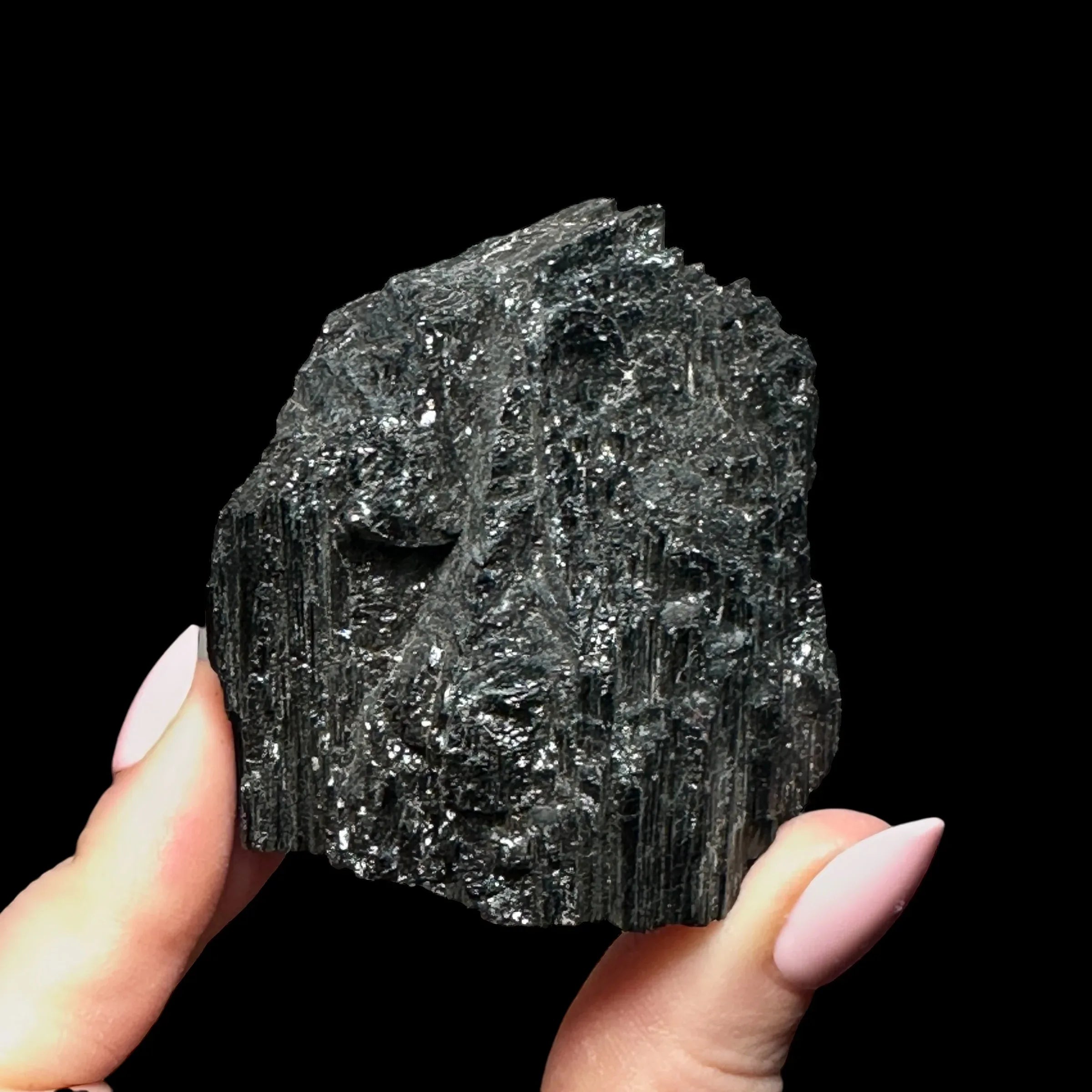 Black Tourmaline with Mica - Mooncat Crystals