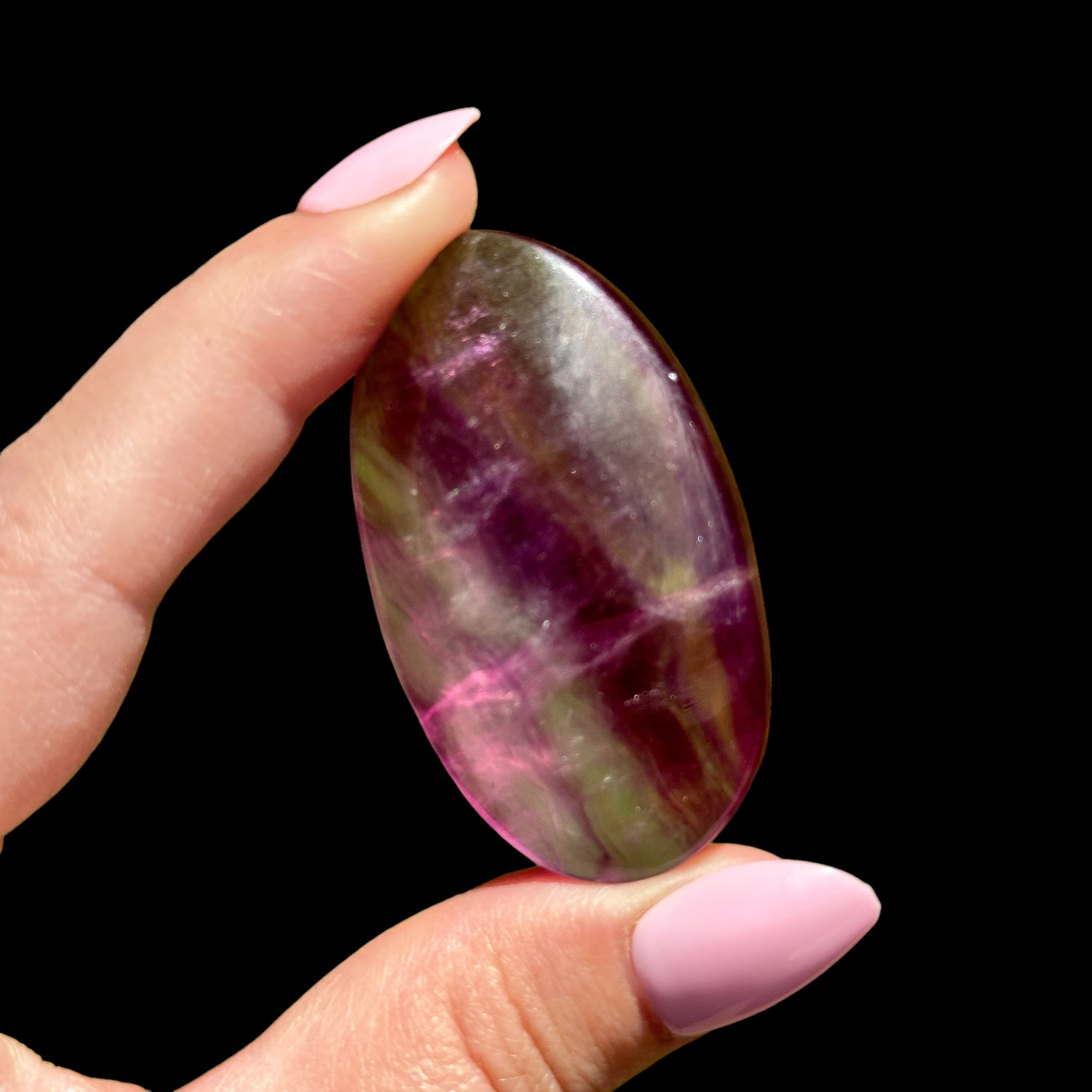 Candy Fluorite Palm Stone for Wisdom and Clear Thinking | Stock B