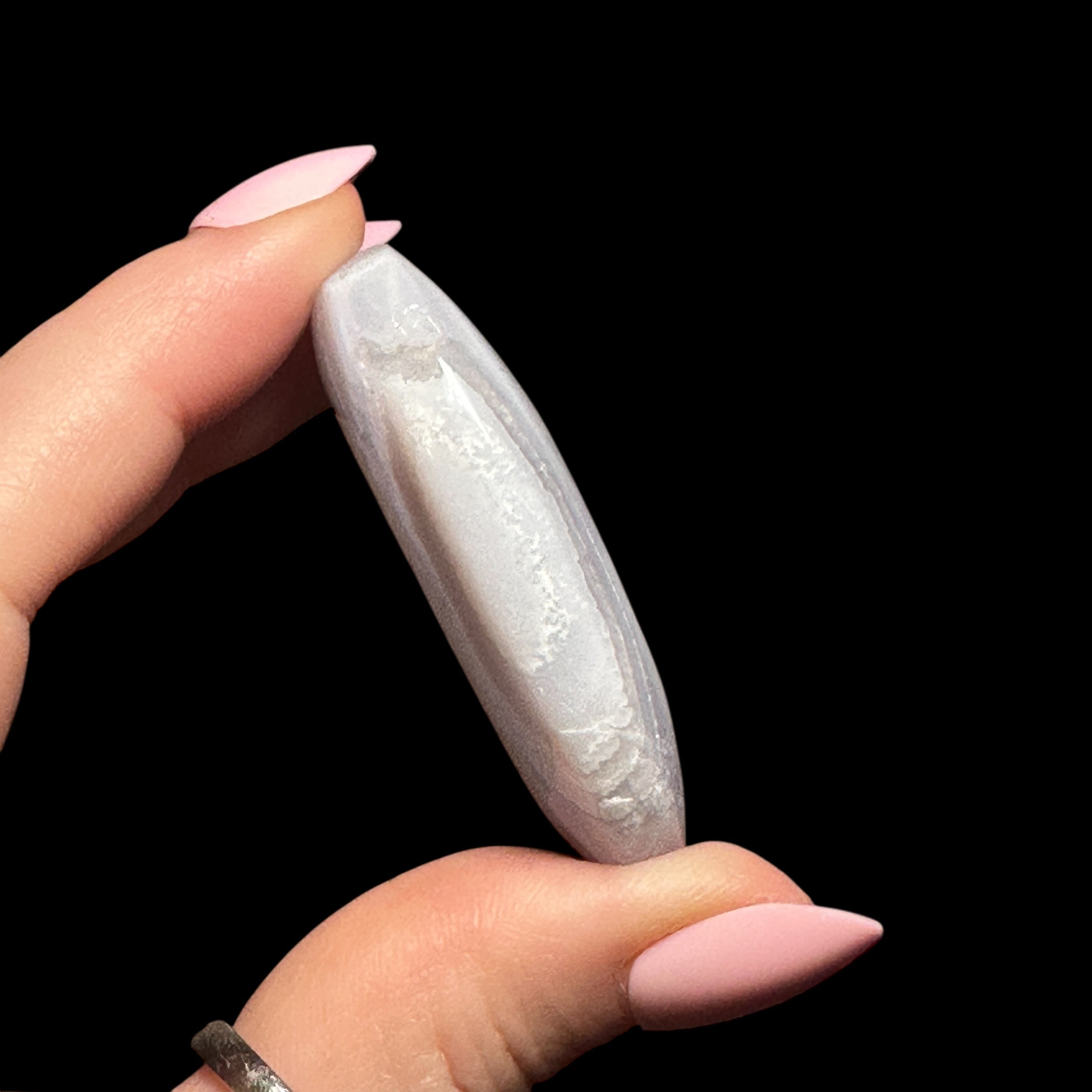 Blue Lace Agate Palm Stone