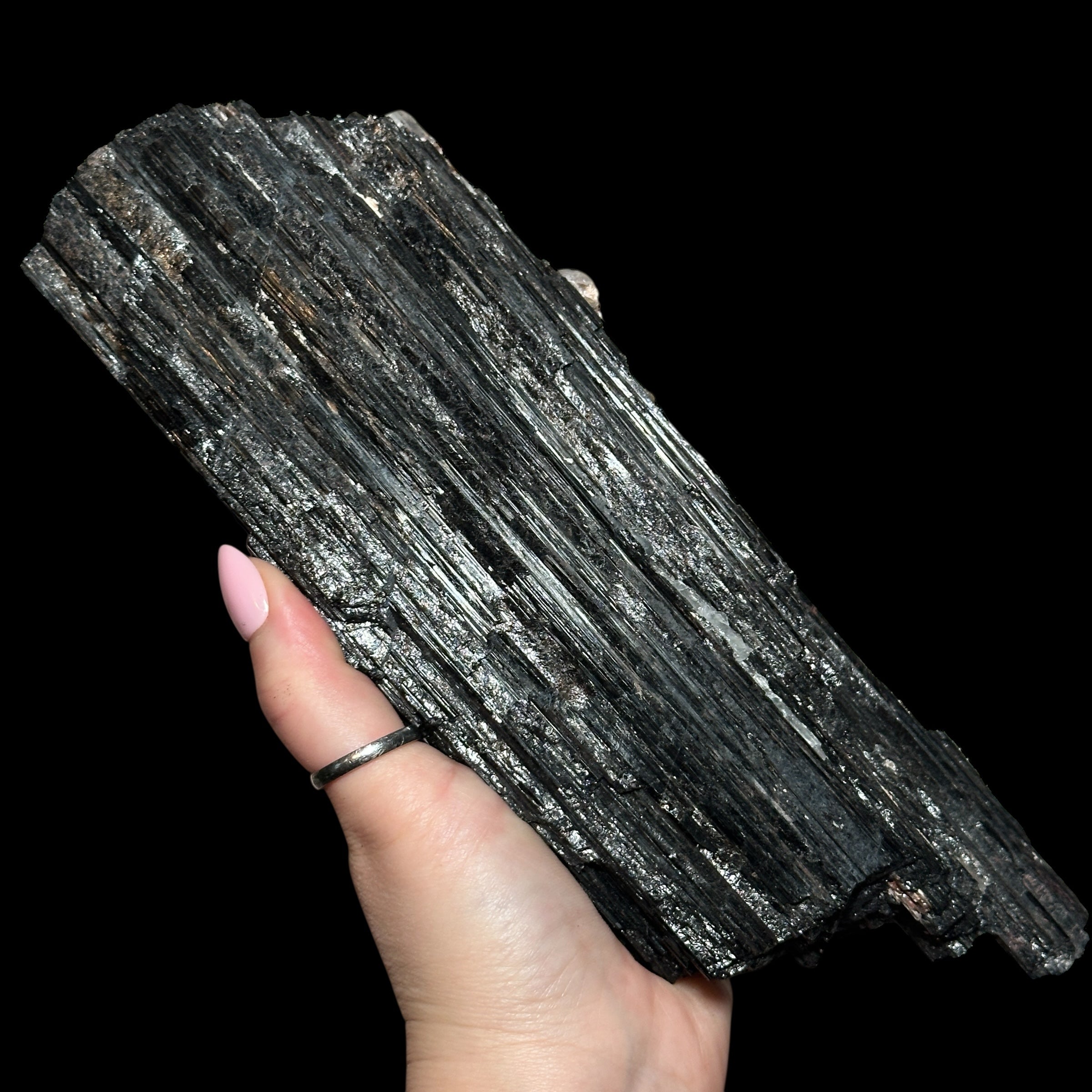 XL Black Tourmaline with Quartz Vein & Mica