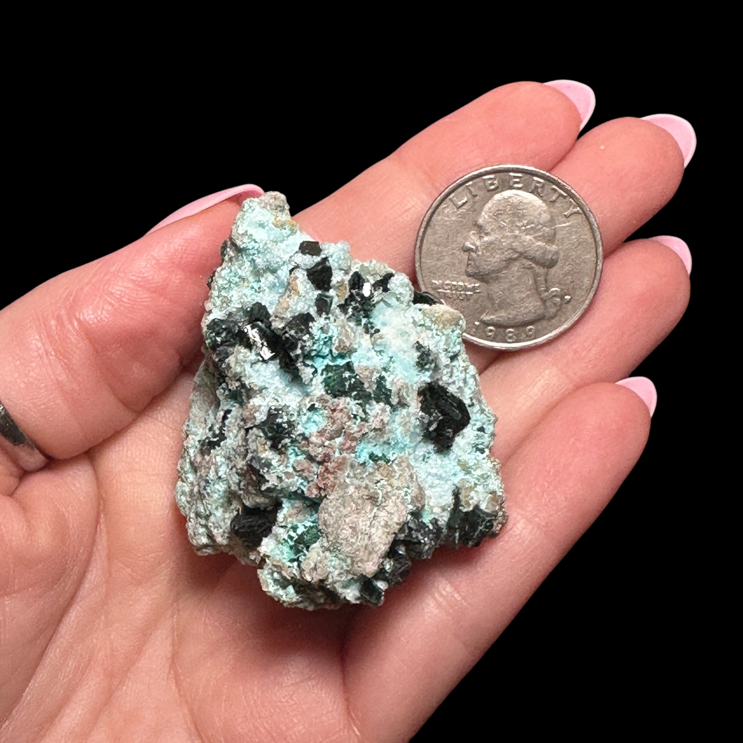 Chrysocolla with Malachite Crystals