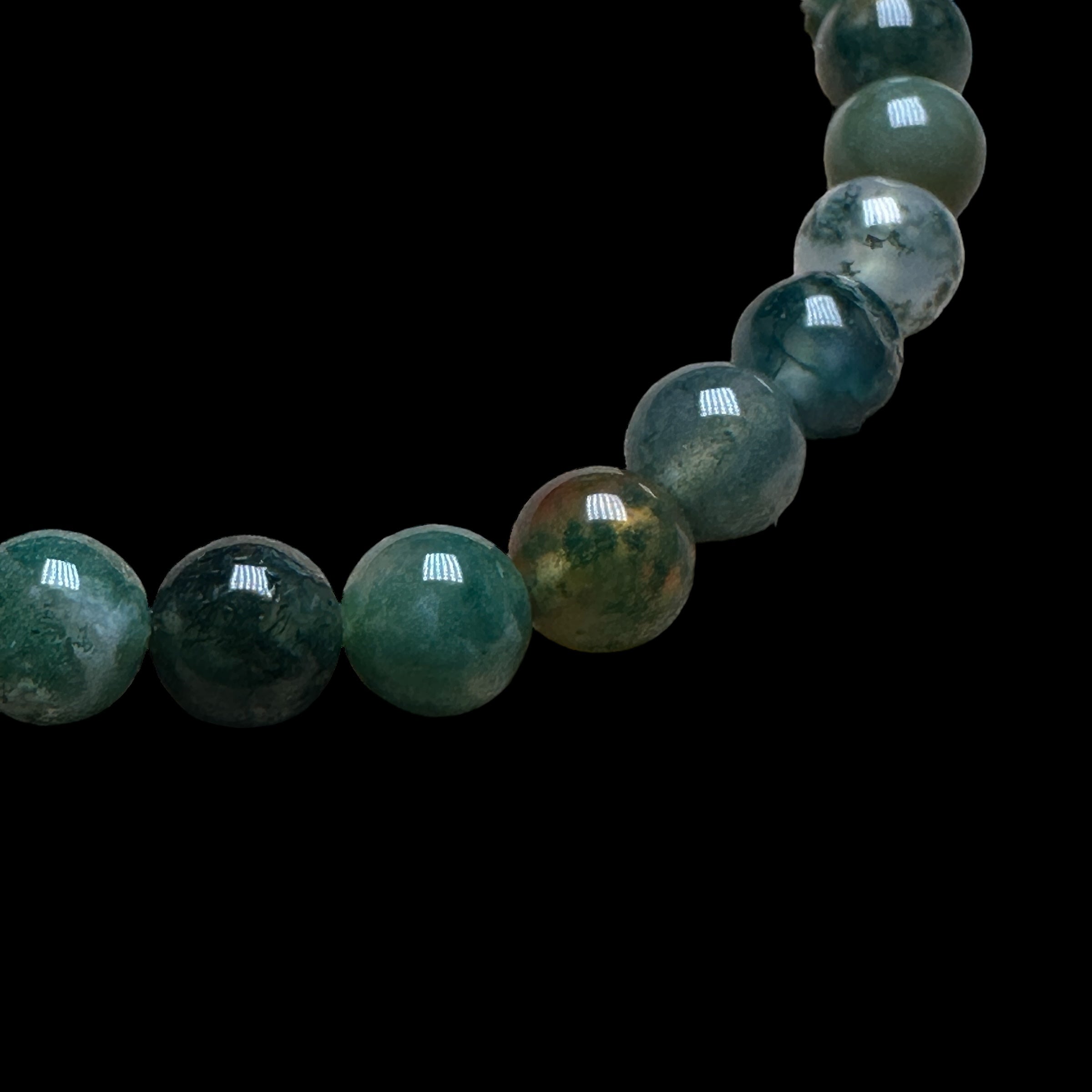 Moss Agate Bracelet for Grounding and Earth Connection