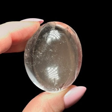 Water-Clear Quartz Palm Stone | Stock B