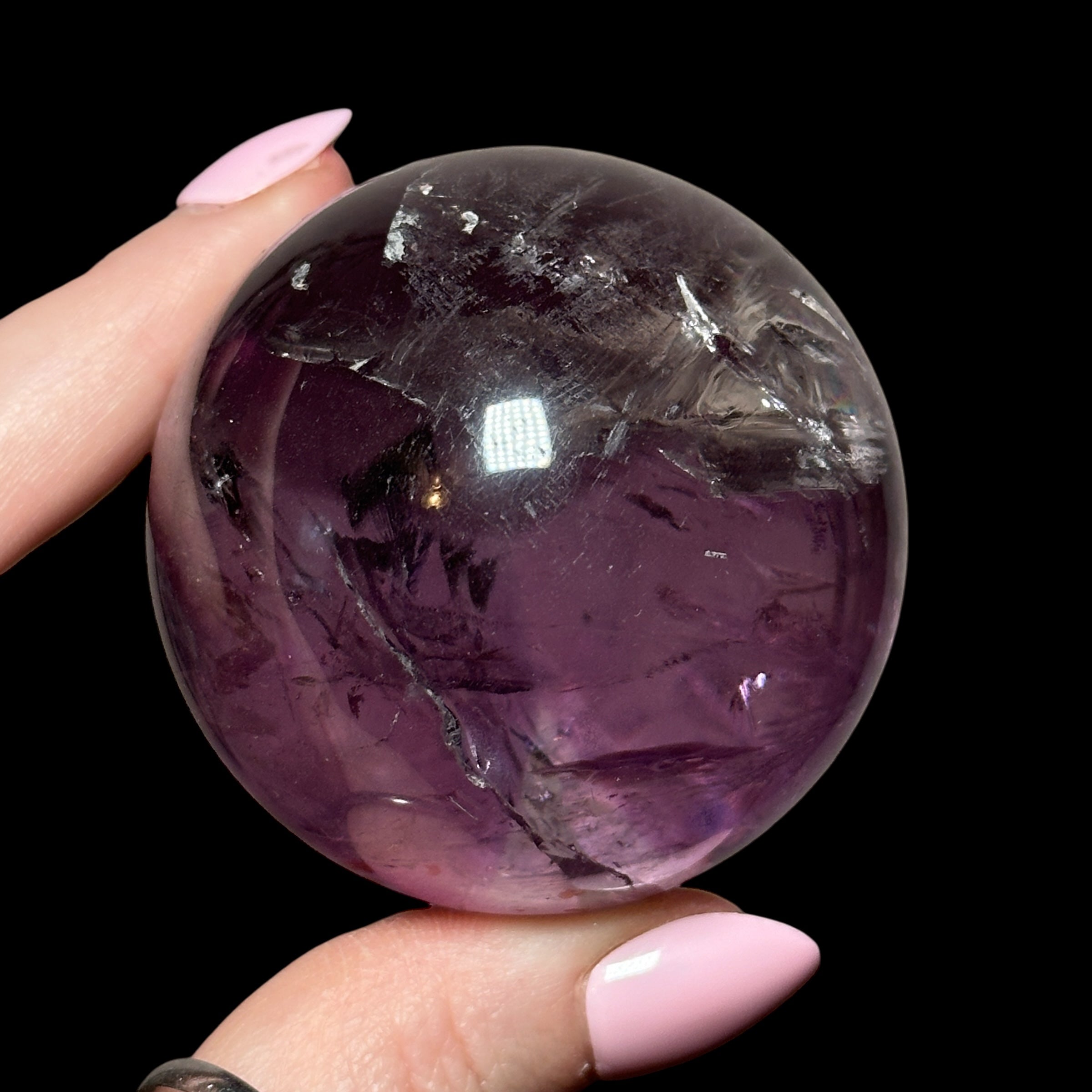 Phantom Amethyst Sphere with Lepidochrosite