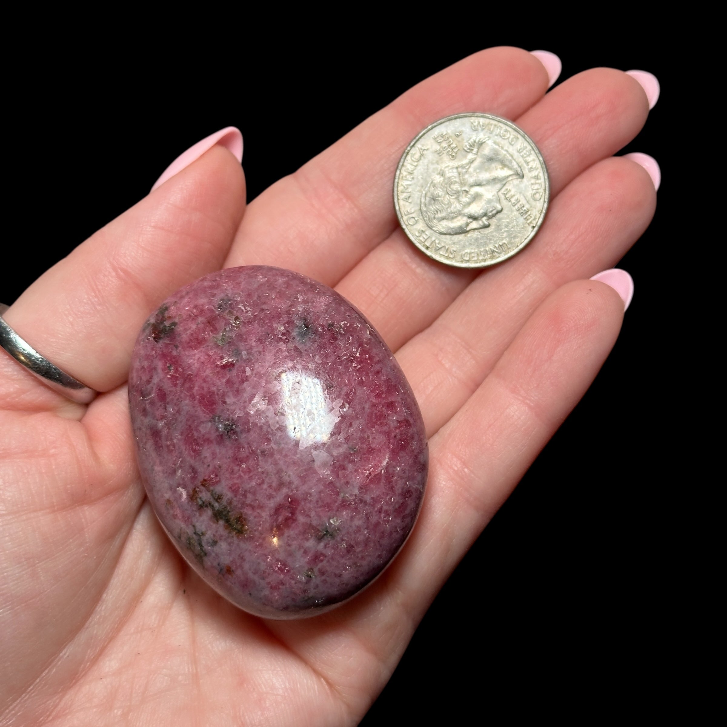 Rhodonite Palm Stone