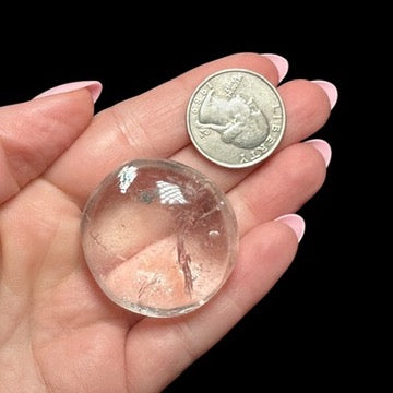 Clear Quartz Palm Stone | Stock A