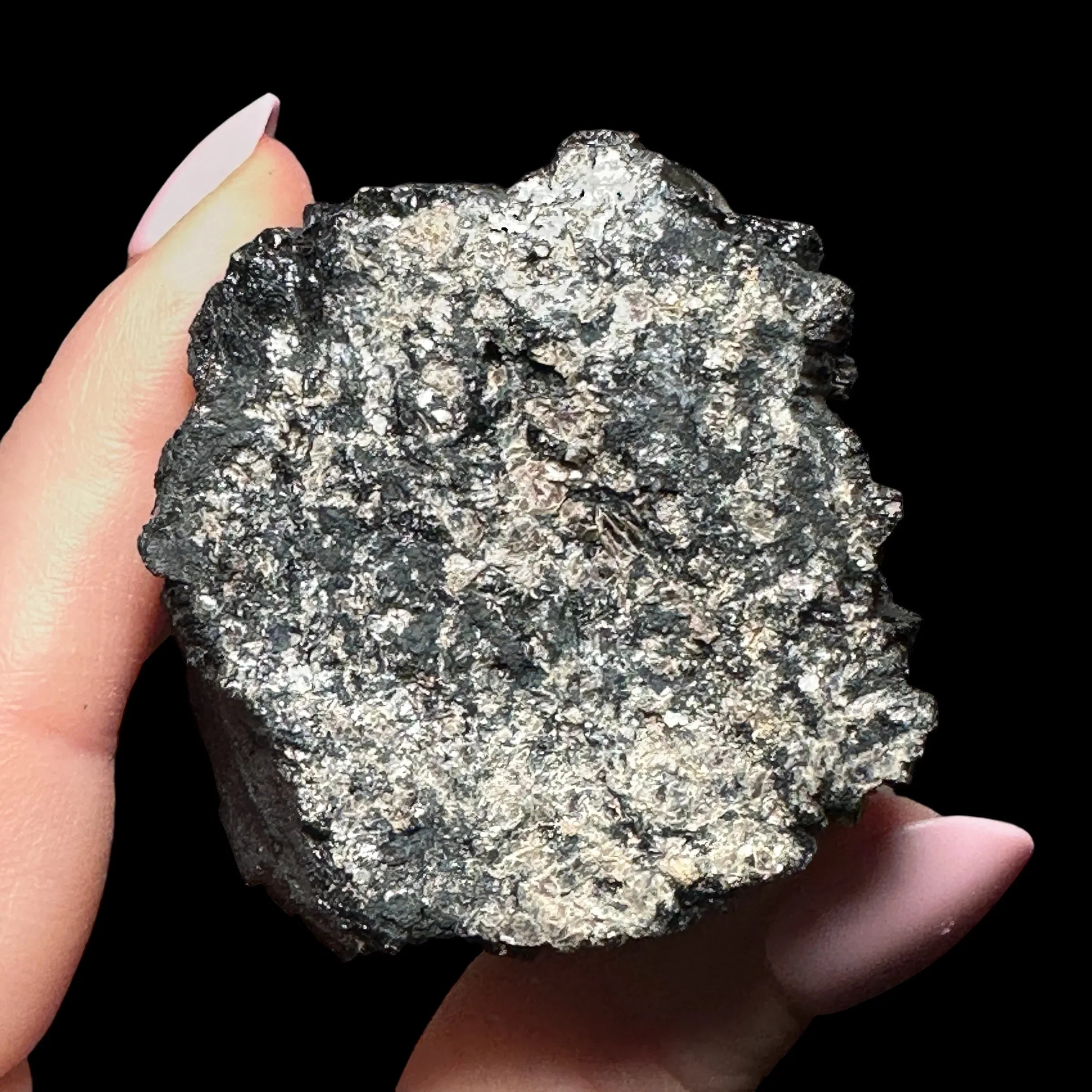 Black Tourmaline with Mica - Mooncat Crystals