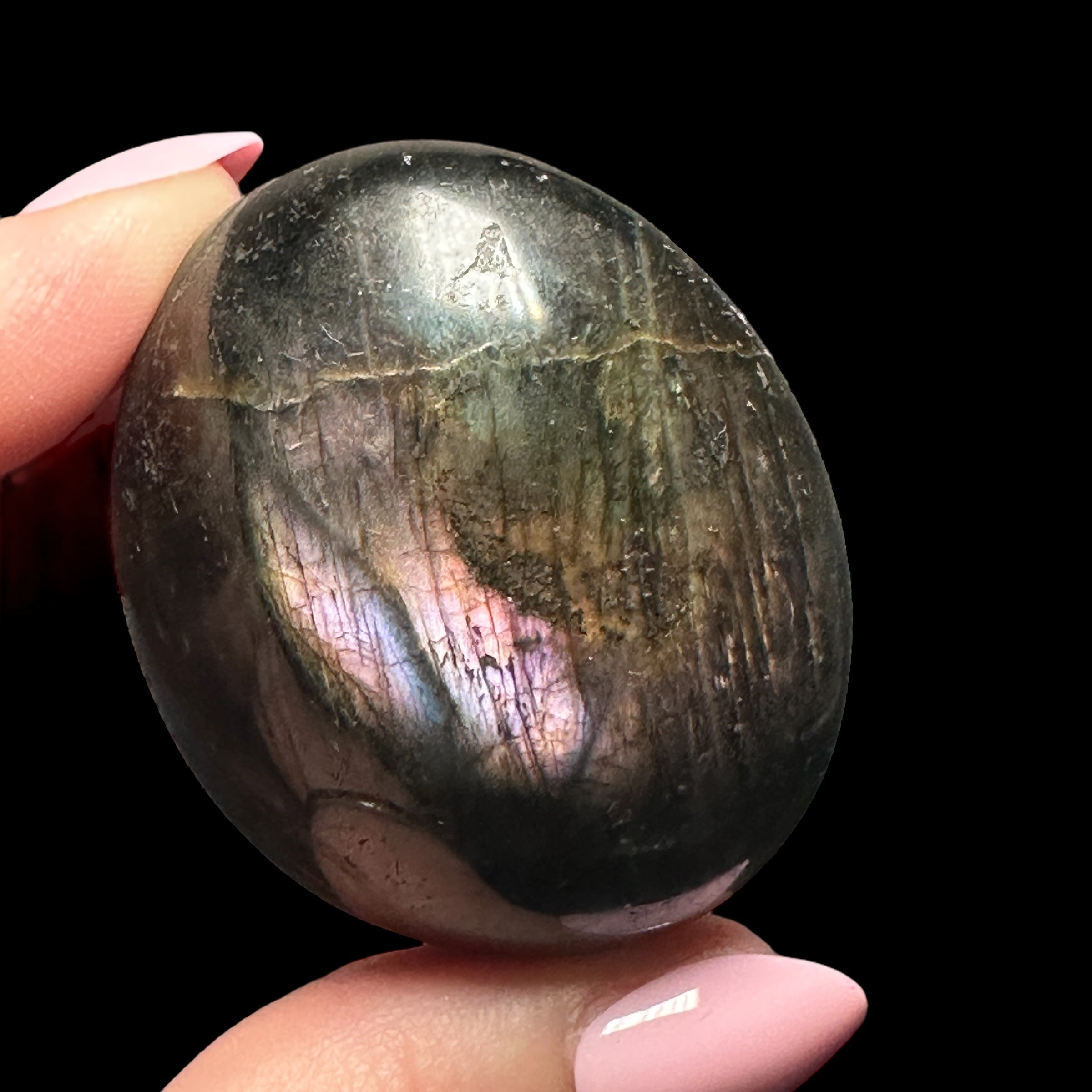 Labradorite Palm Stone for Intuition, Protection, & Transformation | Stock B