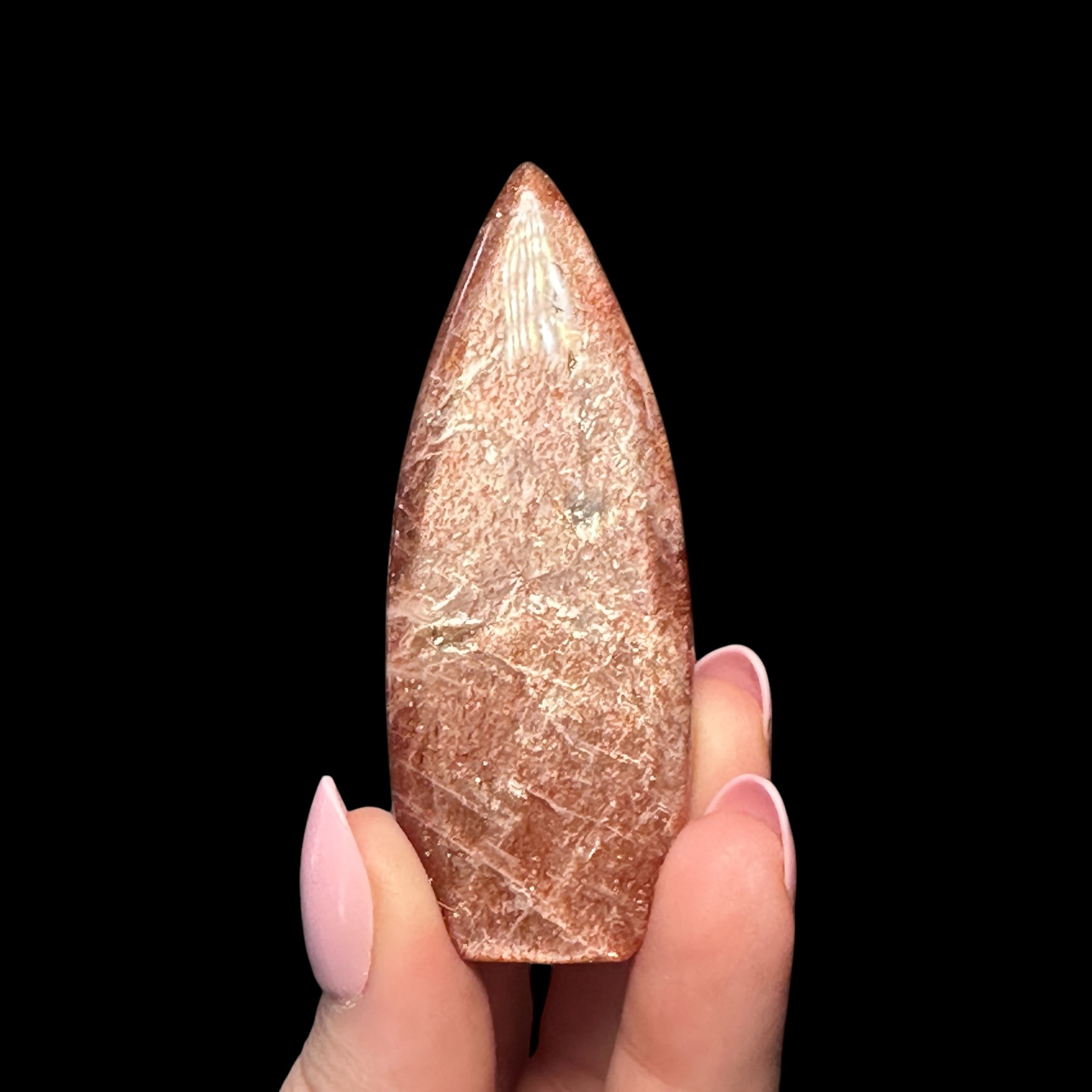 Sunstone with Moonstone Flame for Balance, Vitality, & Emotional Harmony