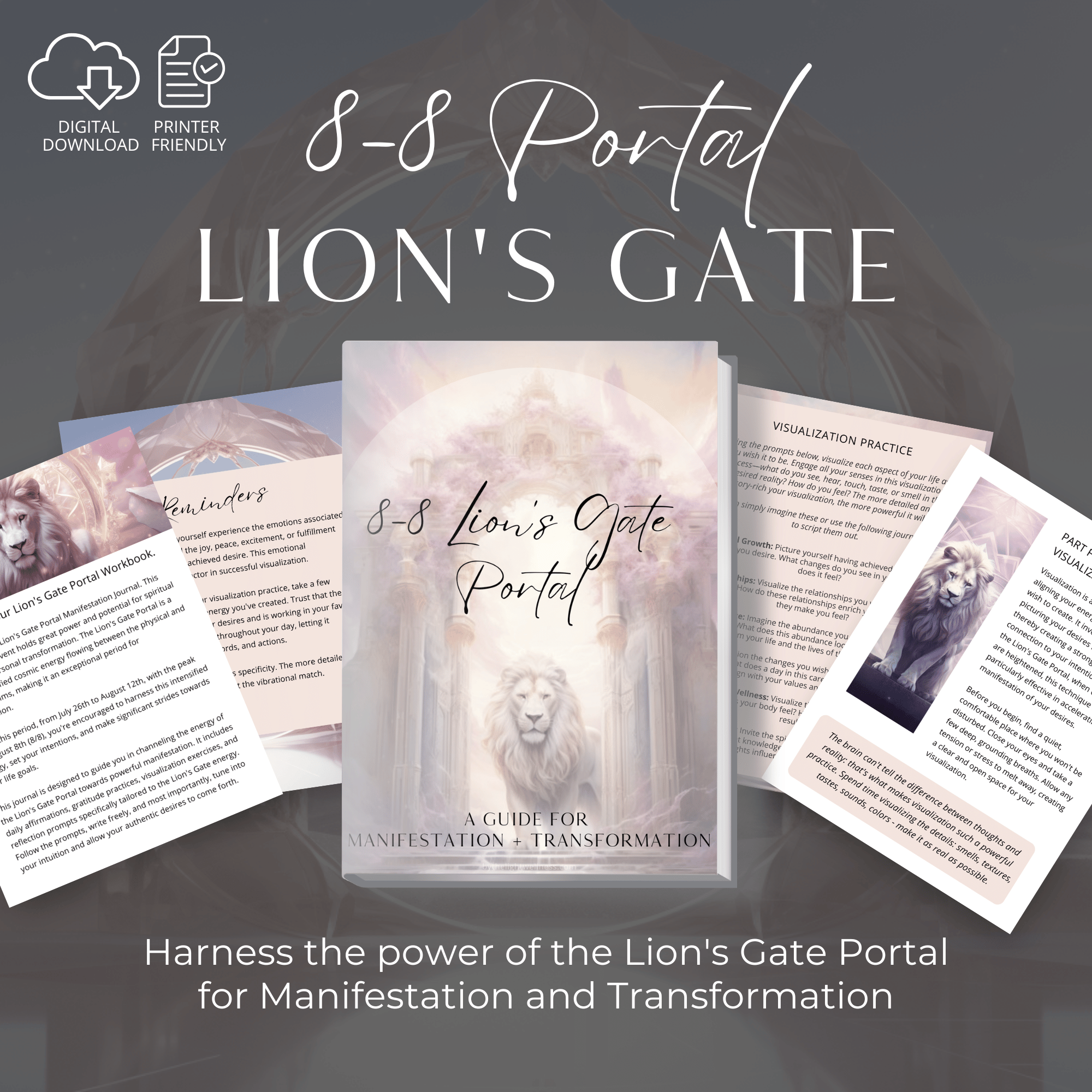 8-8 Lion's Gate Portal Journal | Instant Download Mooncat Crystals