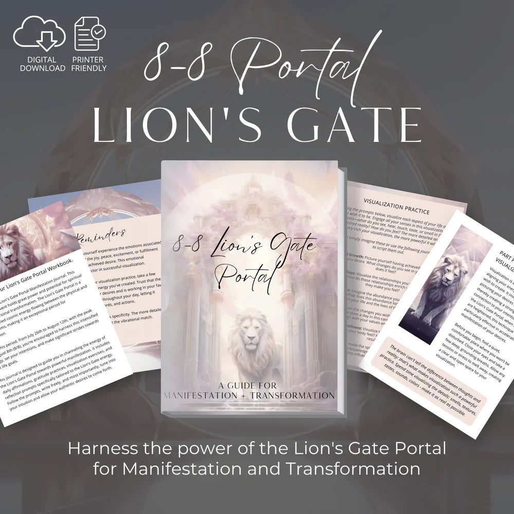 8-8 Lion’s Gate Crystal Kit + 38-Page Workbook - Mooncat Crystals