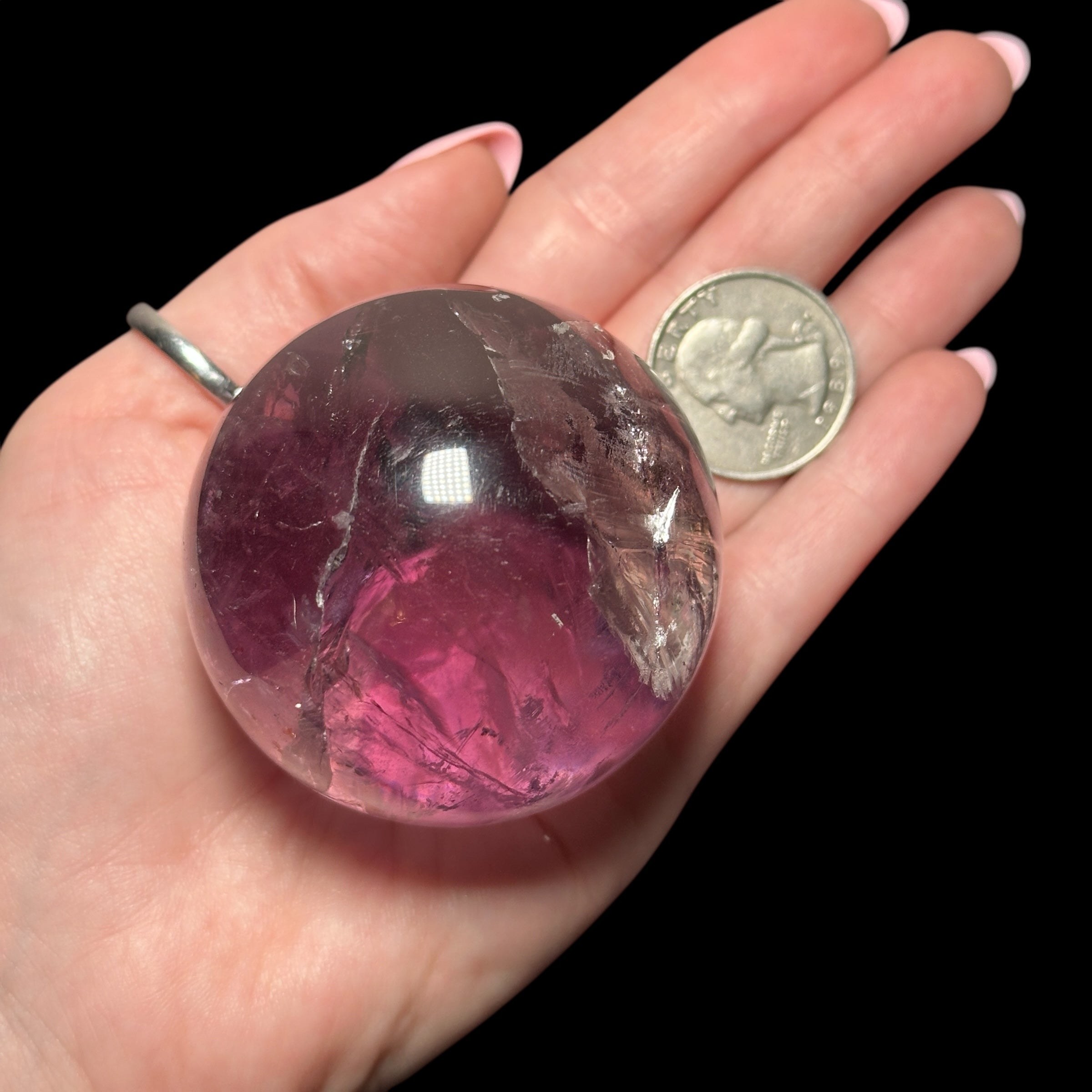 Phantom Amethyst Sphere with Lepidochrosite
