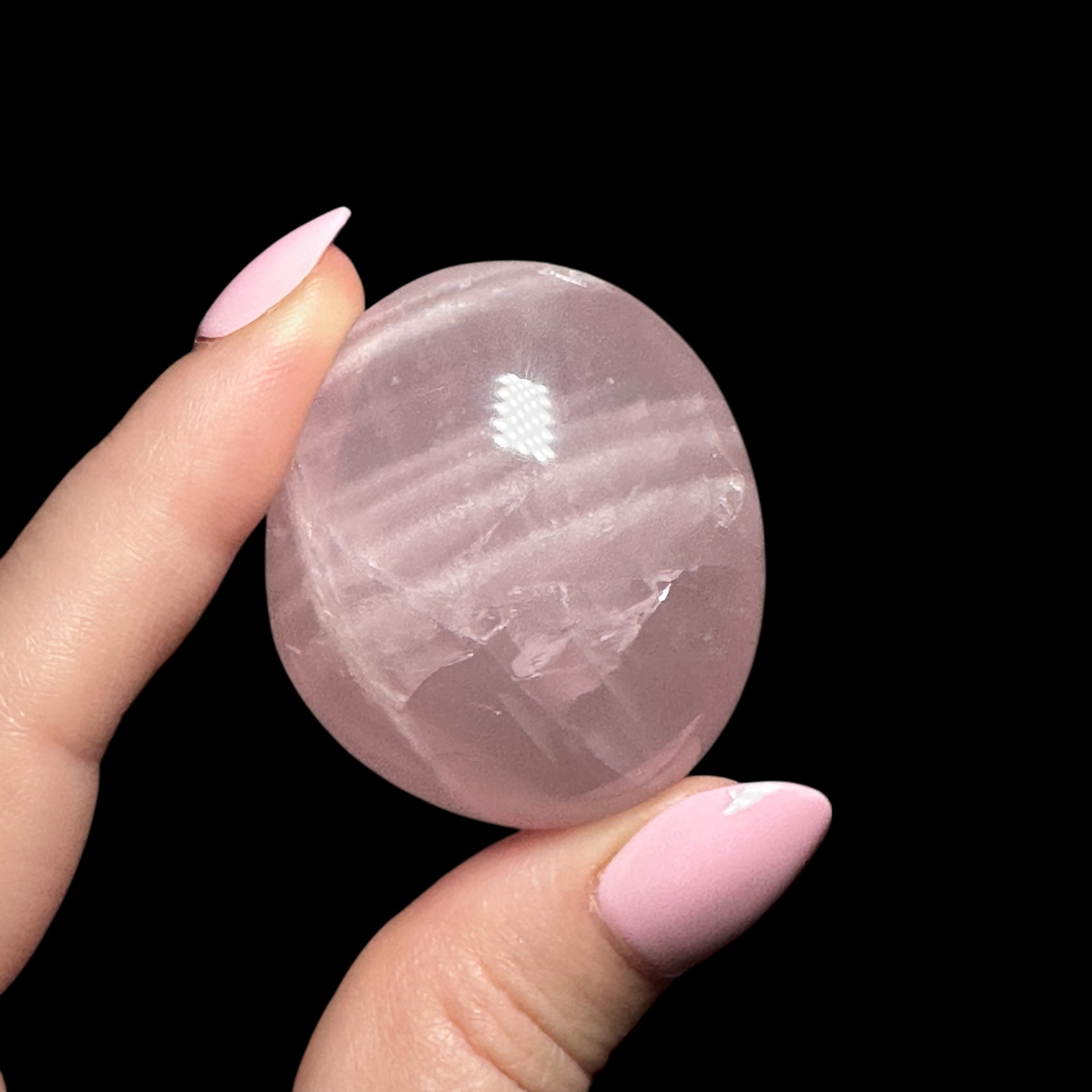 Rose Quartz Palm Stone | Stock A