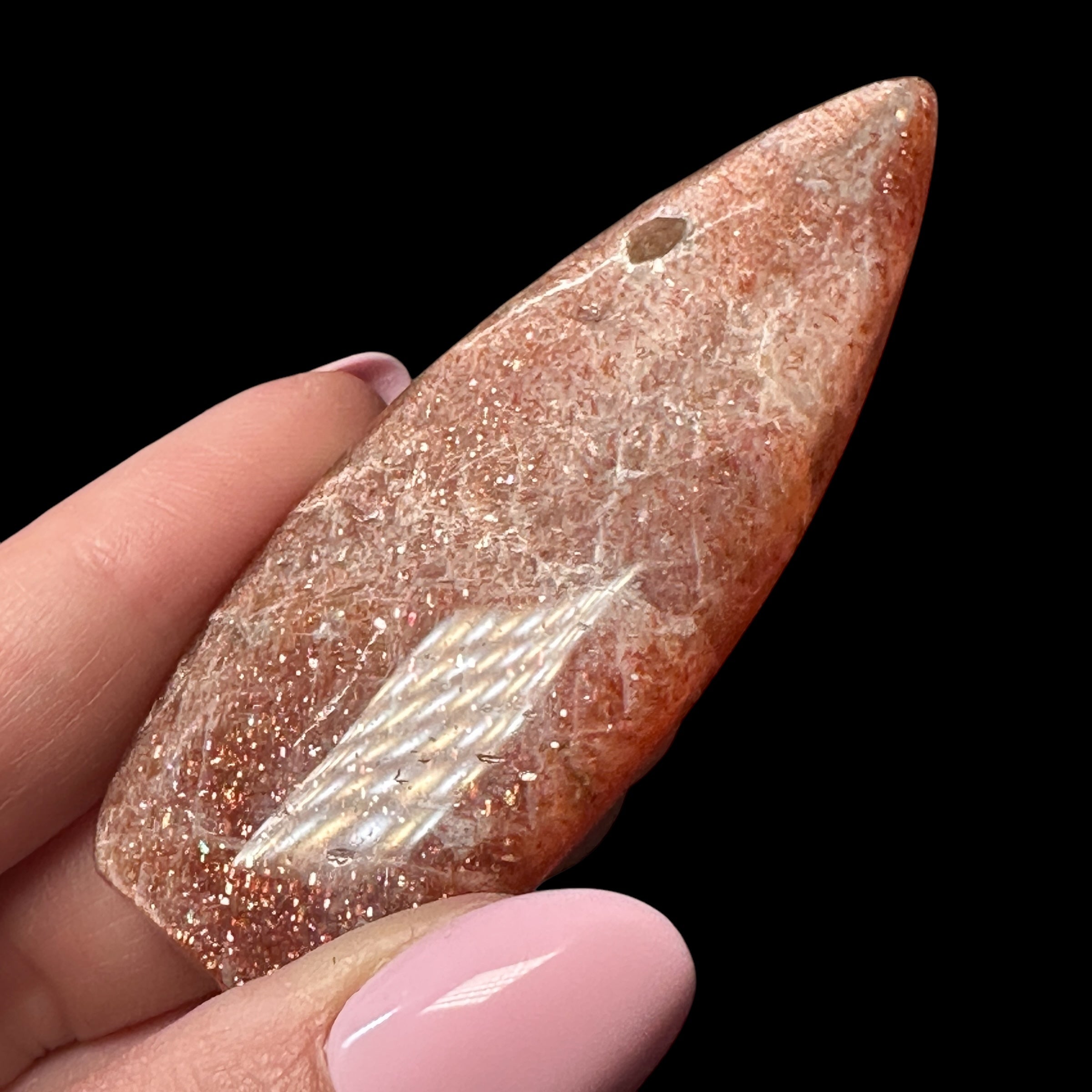 Sunstone with Moonstone Flame for Balance, Vitality, & Emotional Harmony