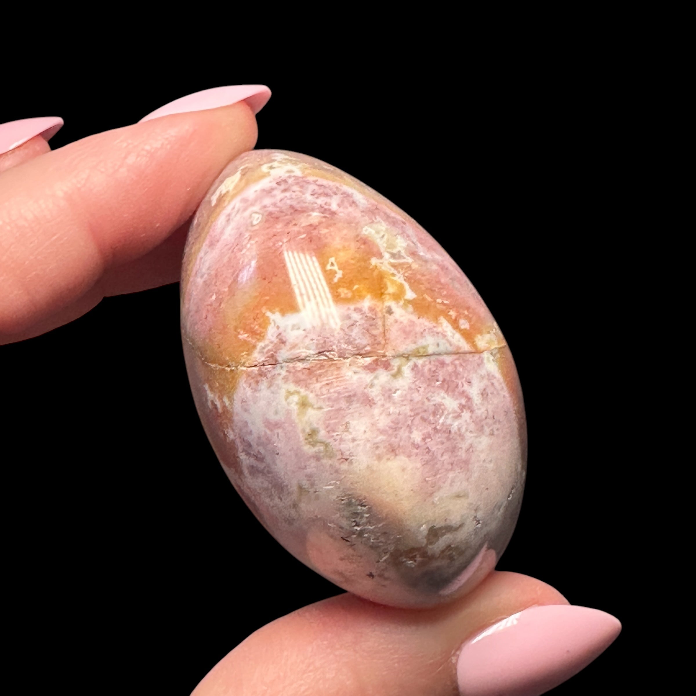 Ocean Jasper Palm Stone for Joy & Emotional Healing