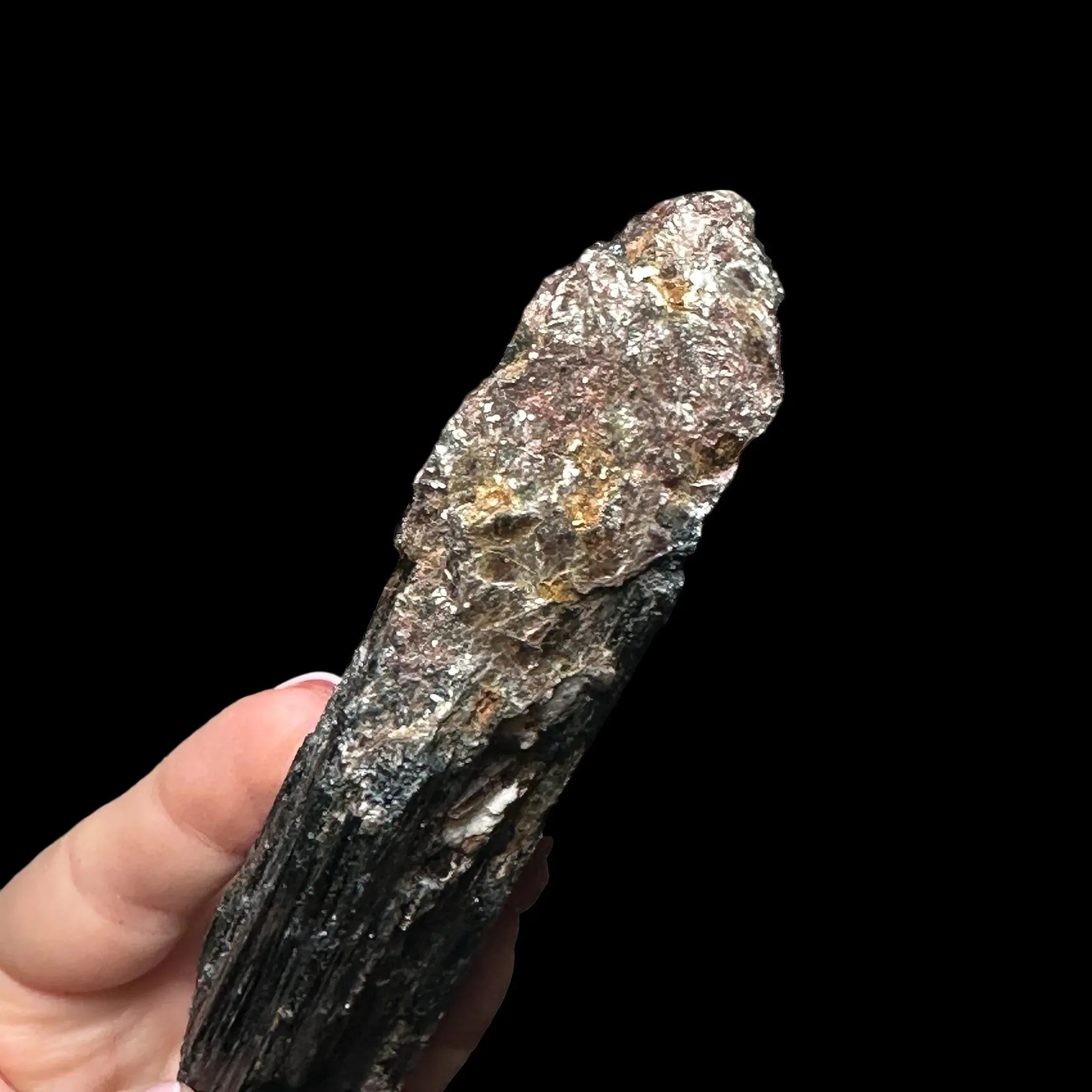 Black Tourmaline with Mica - Mooncat Crystals