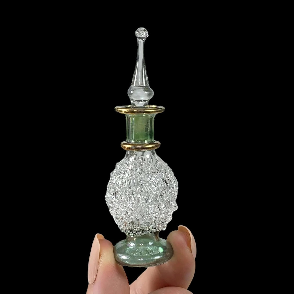 Hand-Painted Egyptian Glass Perfume Bottle | Stock C