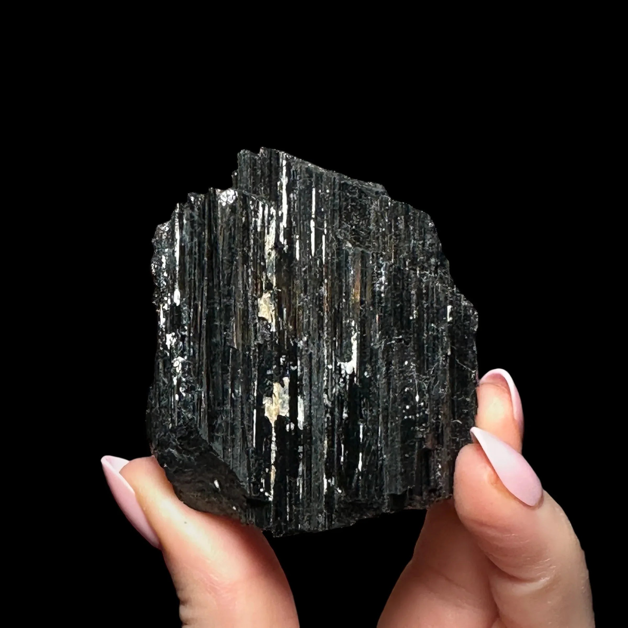 Black Tourmaline with Mica - Mooncat Crystals