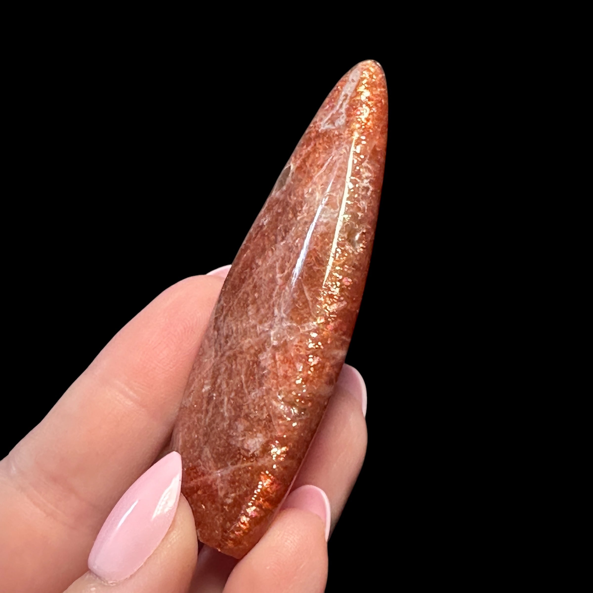 Sunstone with Moonstone Flame for Balance, Vitality, & Emotional Harmony