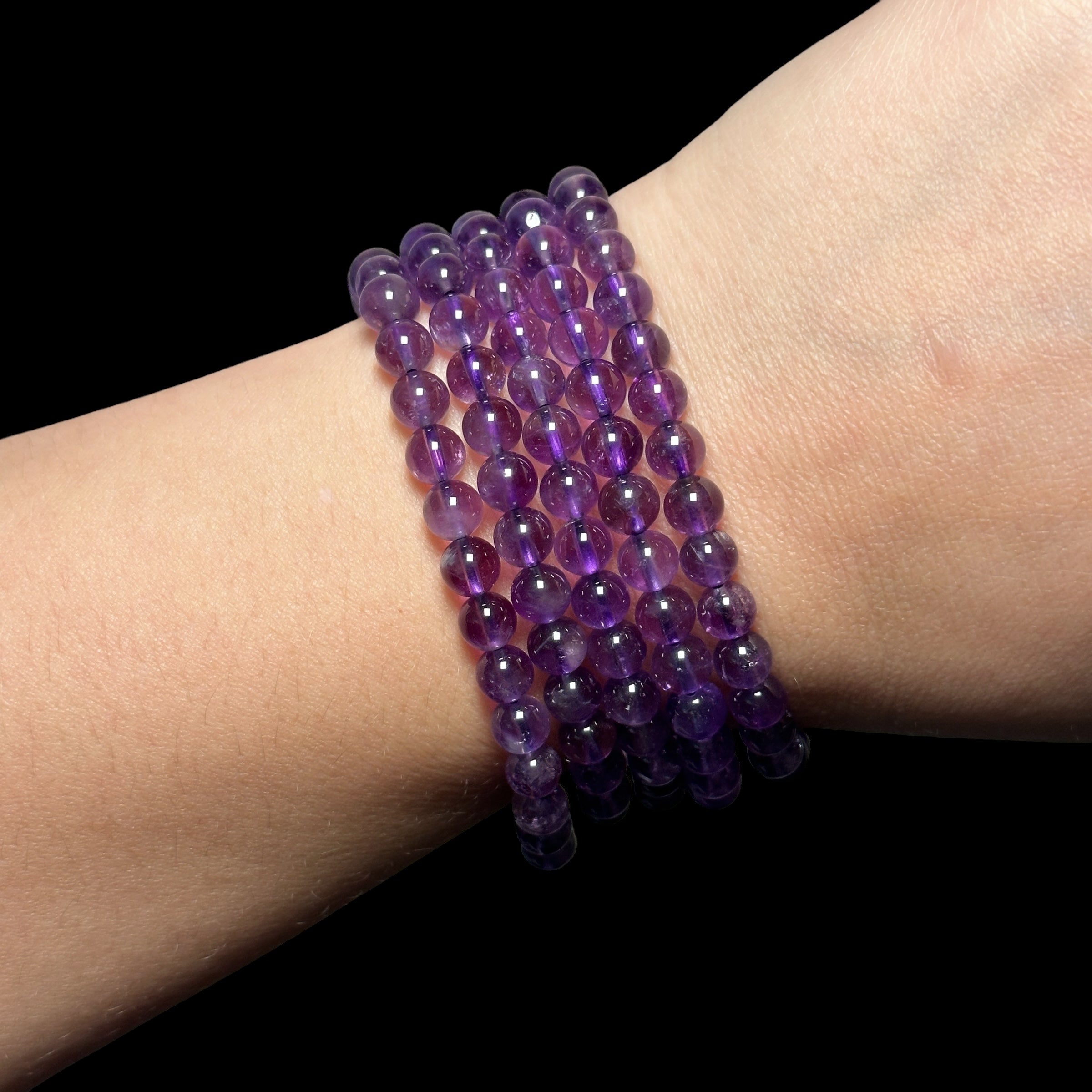 Amethyst Bracelet for Balance and Intuition Mooncat Crystals